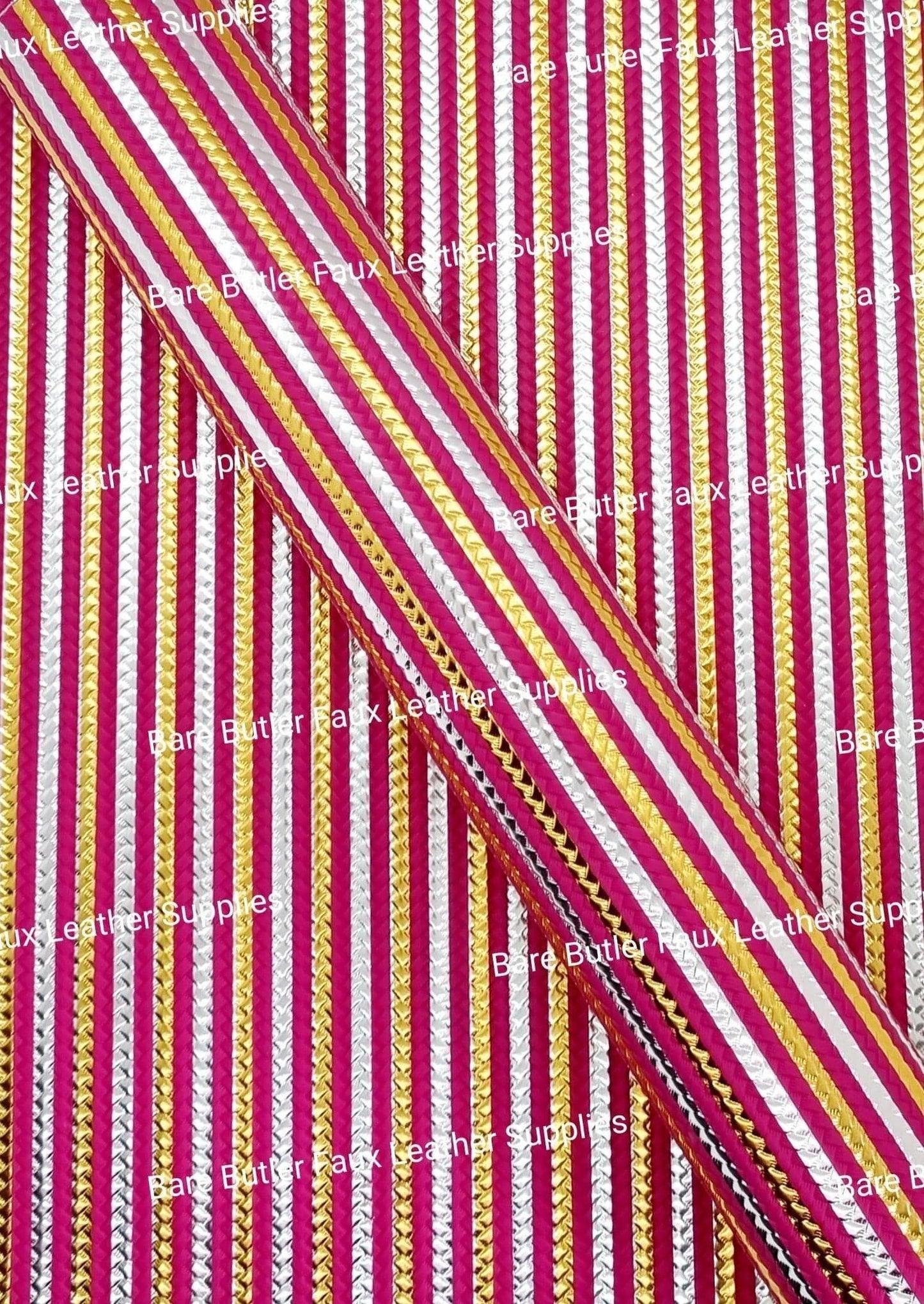 Metallic Embossed Weave Plum, Silver and Gold - Faux, Faux Leather, Floral, Glitter - Bare Butler Faux Leather Supplies