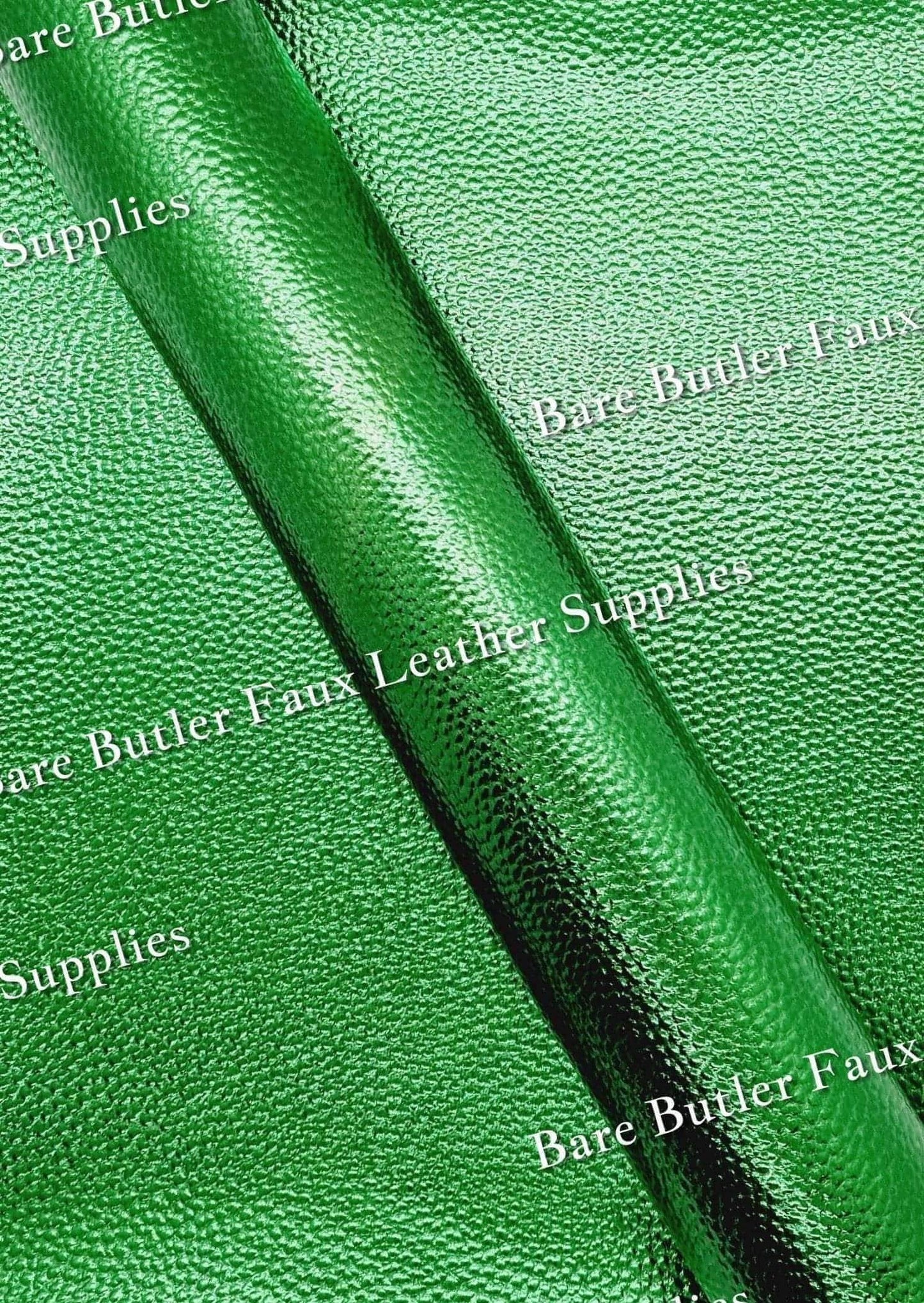Metallic Green - Faux, Faux Leather, Leather, leatherette, metalic, metallic, metallic's - Bare Butler Faux Leather Supplies