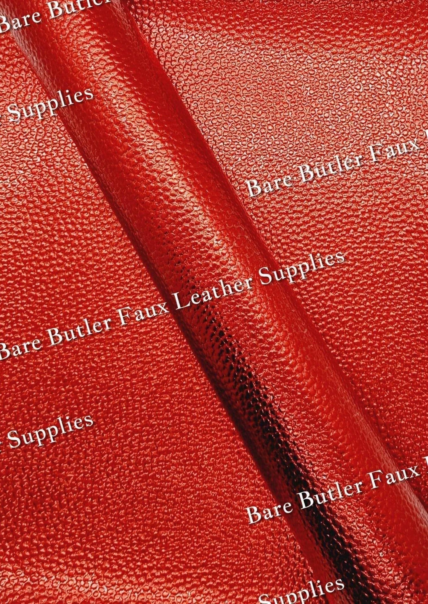 Metallic Red - Faux, Faux Leather, Leather, leatherette, metalic, metallic, metallic's - Bare Butler Faux Leather Supplies