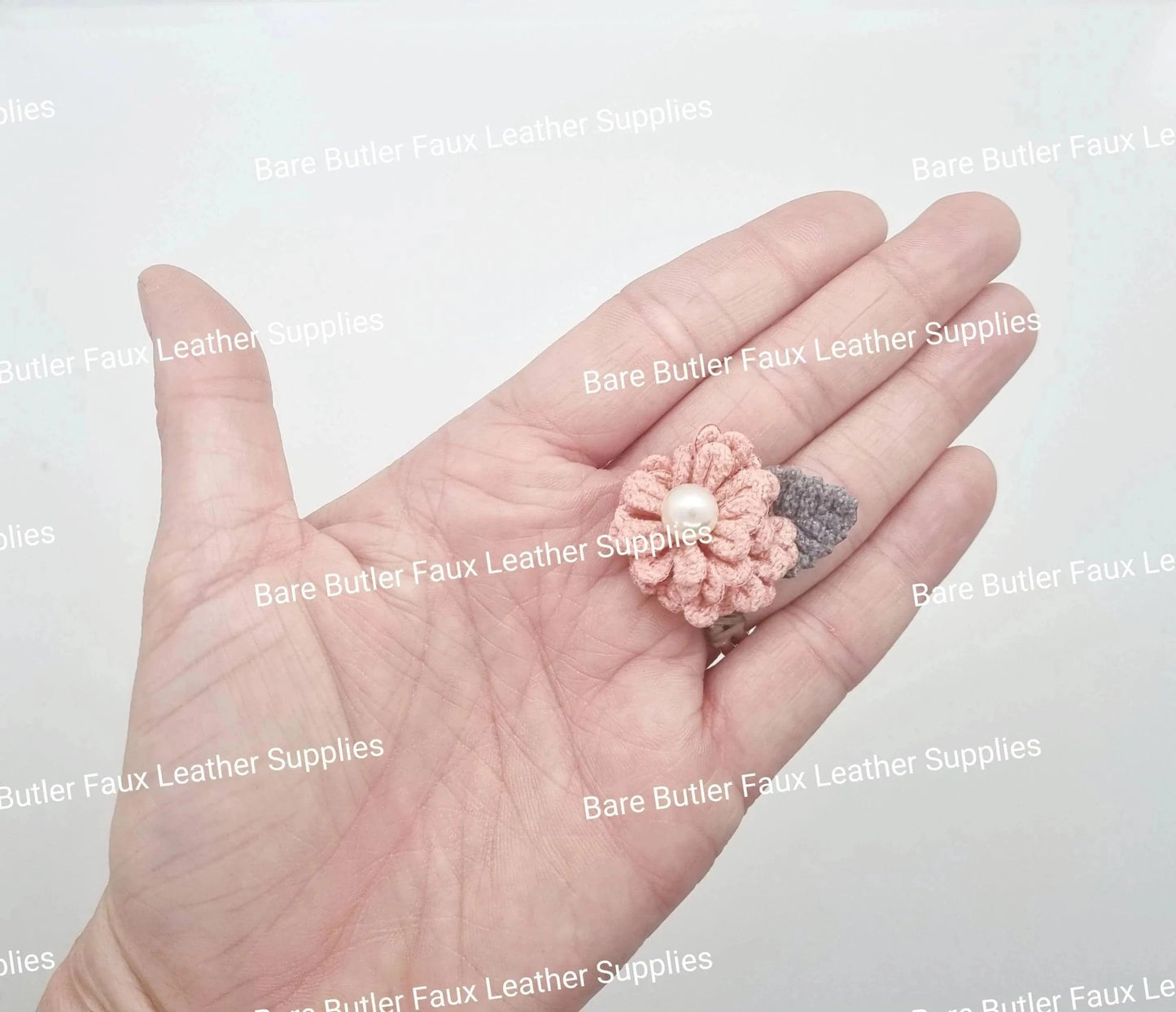 Mini Crochet Flowers Pink - - Bare Butler Faux Leather Supplies