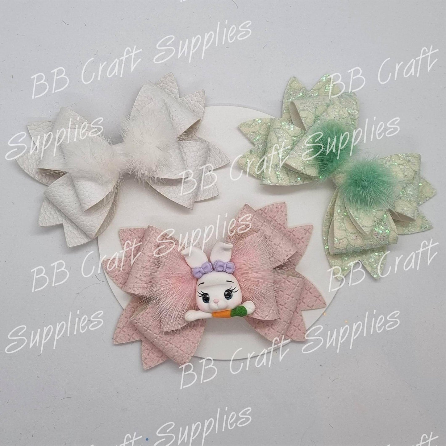 Mink Bowknot Strips - ear, Easter, headband, Rabbit - Bare Butler Faux Leather Supplies