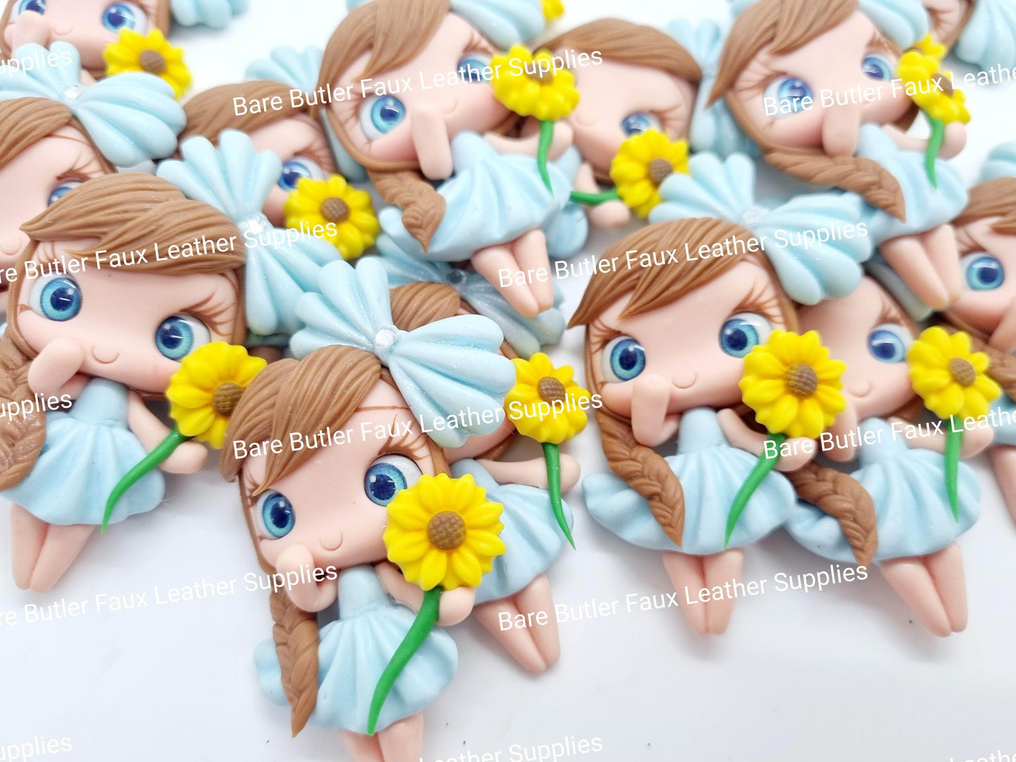 Nanala - Clay, Clays, country, Girl, sunflower - Bare Butler Faux Leather Supplies