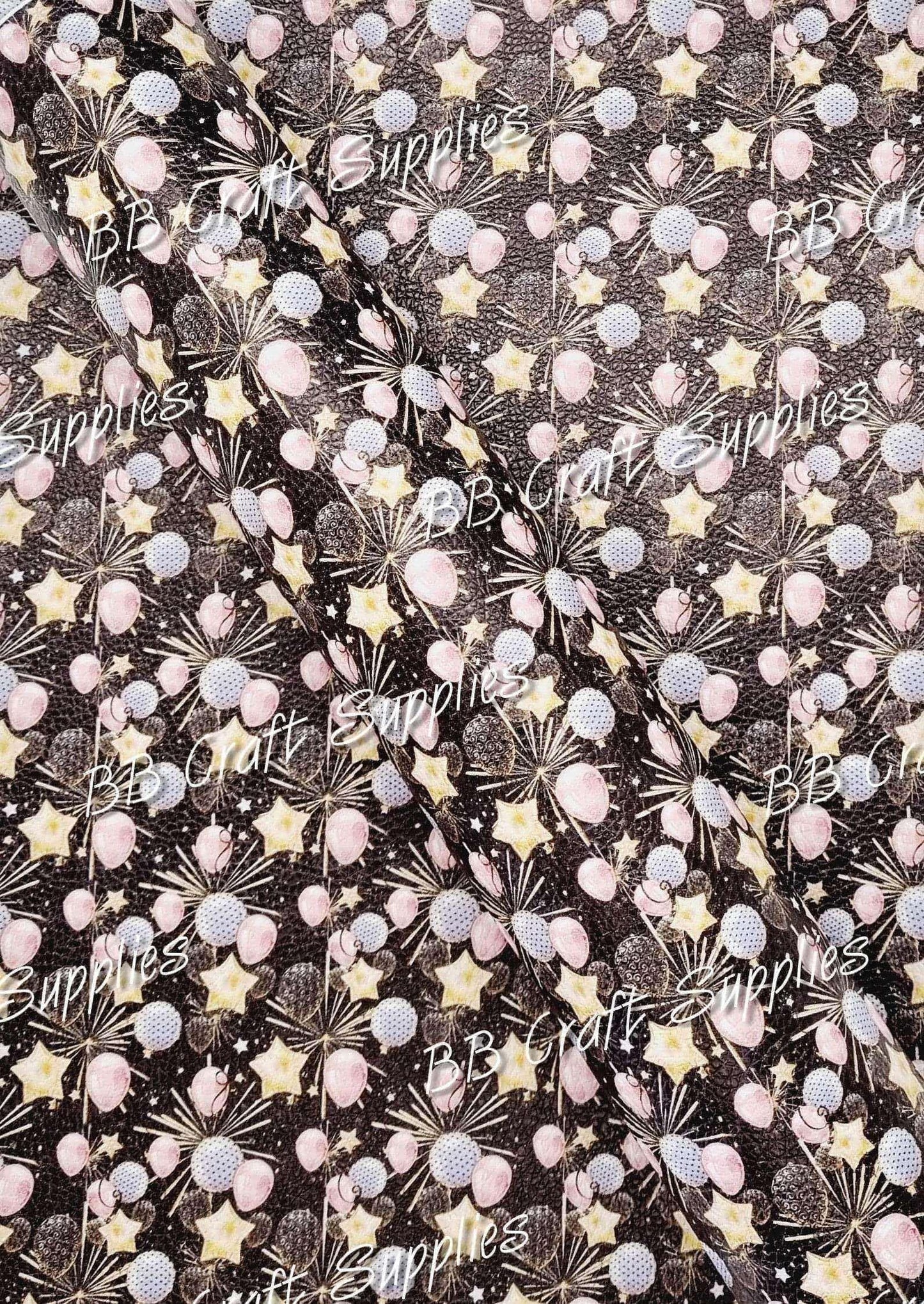 New Years fireworks - Faux, Faux Leather, Leather, leatherette, Litchi, new year - Bare Butler Faux Leather Supplies