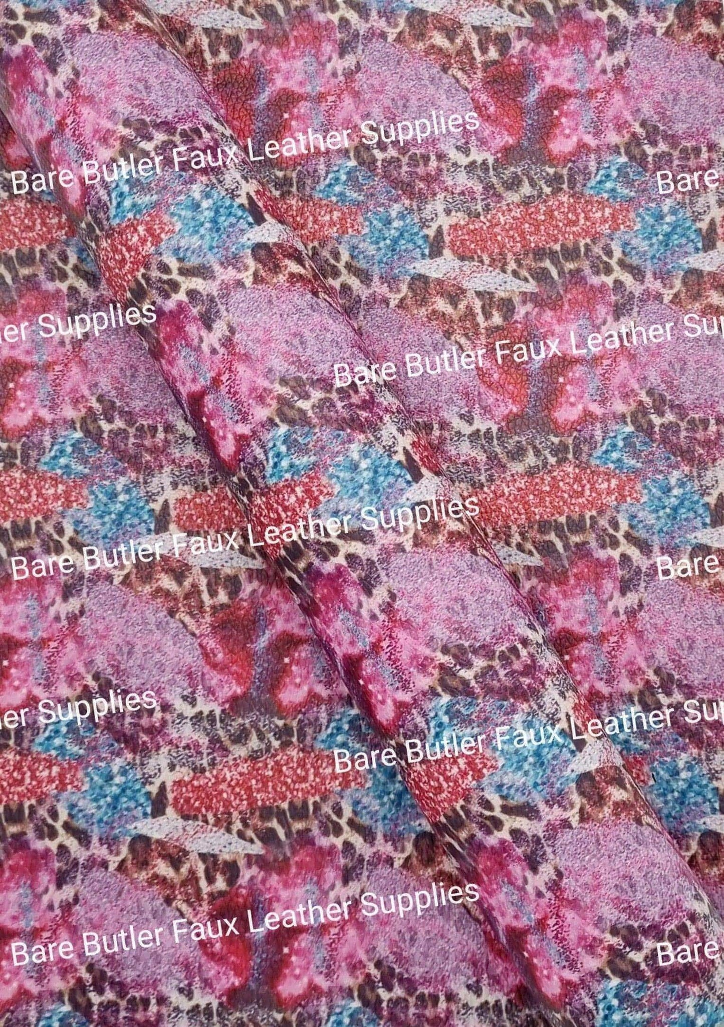 One Wild Night Litchi - Faux, Faux Leather, Leather, leatherette, Leopard, Litchi, night, purple, Wild - Bare Butler Faux Leather Supplies