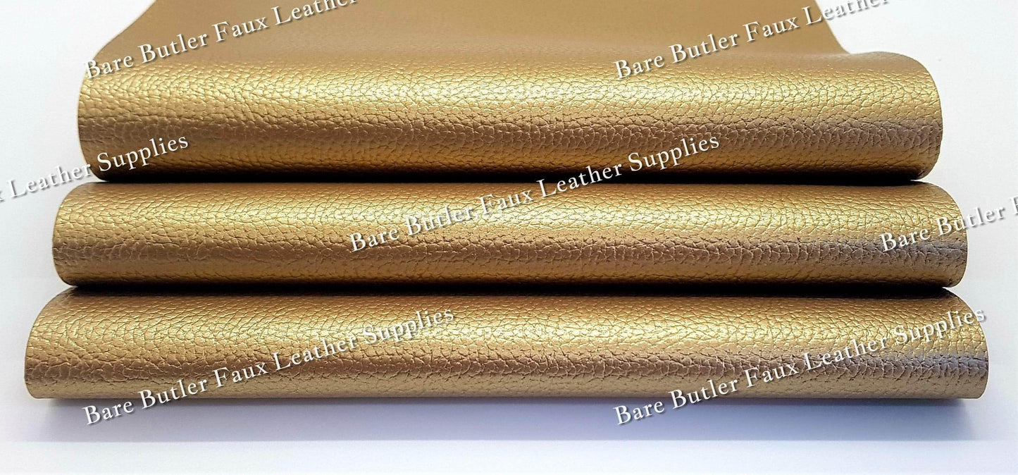 Pearl Metallic Brass - Brass, Faux, leather, metallic, metallic's - Bare Butler Faux Leather Supplies