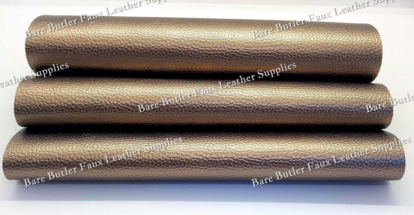Pearl Metallic Brown - Brown, Faux, leather, metallic, metallic's, Pearl - Bare Butler Faux Leather Supplies