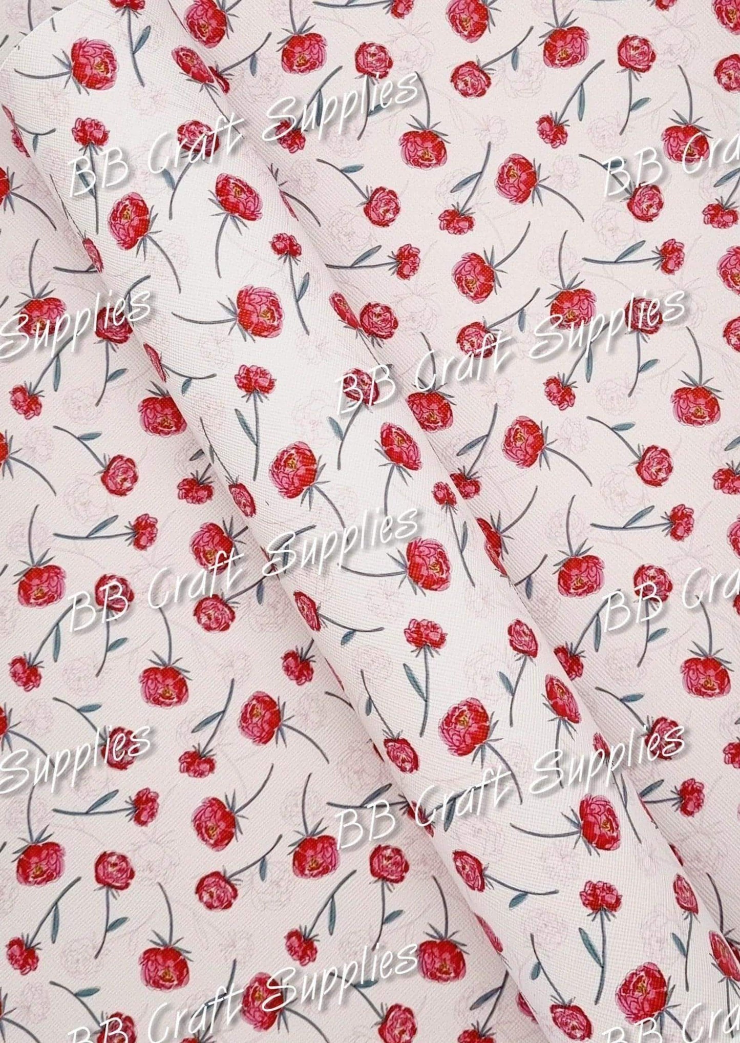 Perfect Rose Faux Leather - Faux, Faux Leather, floral, flowers, Leather, leatherette, Rose, roses - Bare Butler Faux Leather Supplies