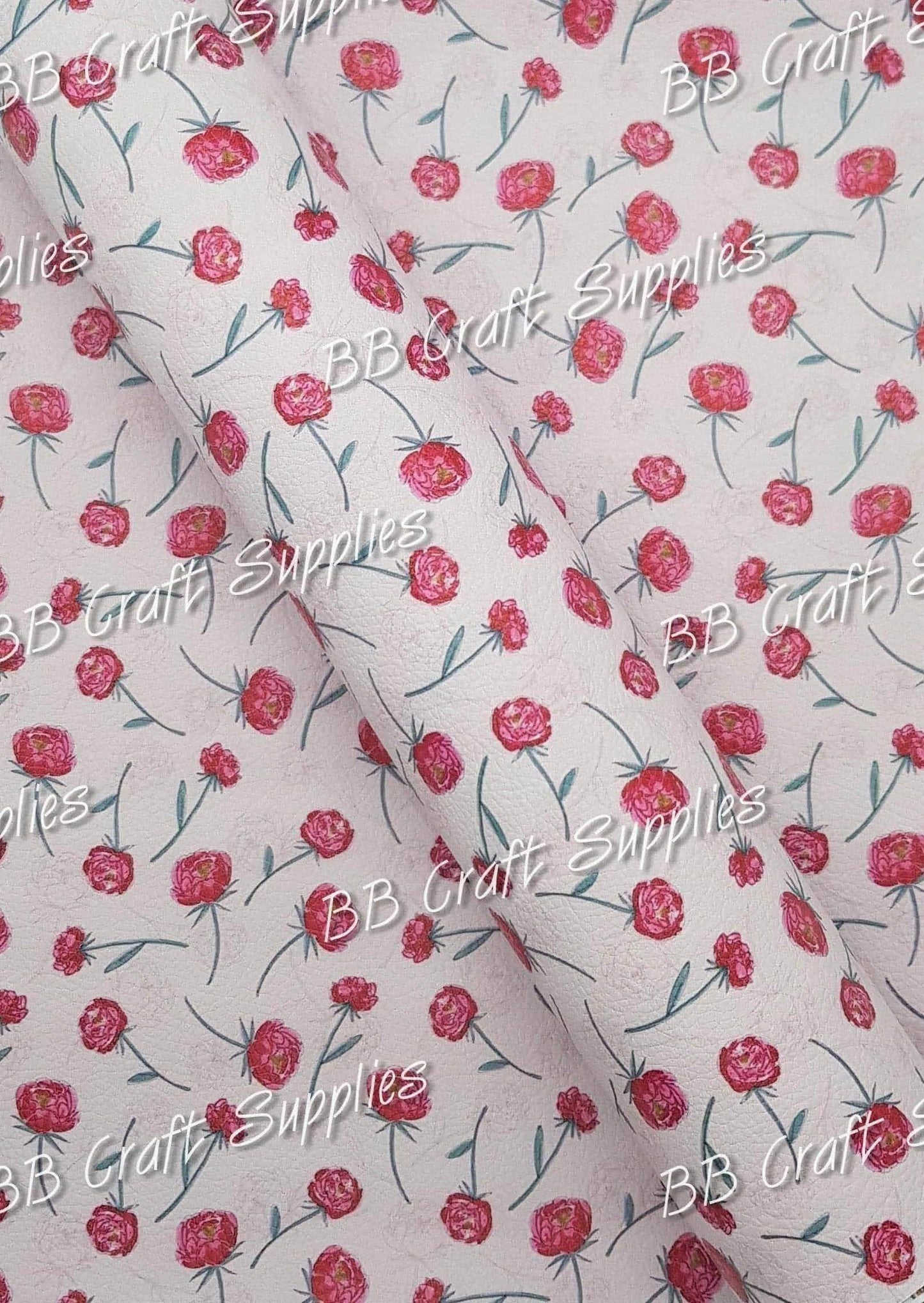 Perfect Rose Litchi - Faux, Faux Leather, floral, flowers, Leather, leatherette, Litchi, Rose, roses - Bare Butler Faux Leather Supplies