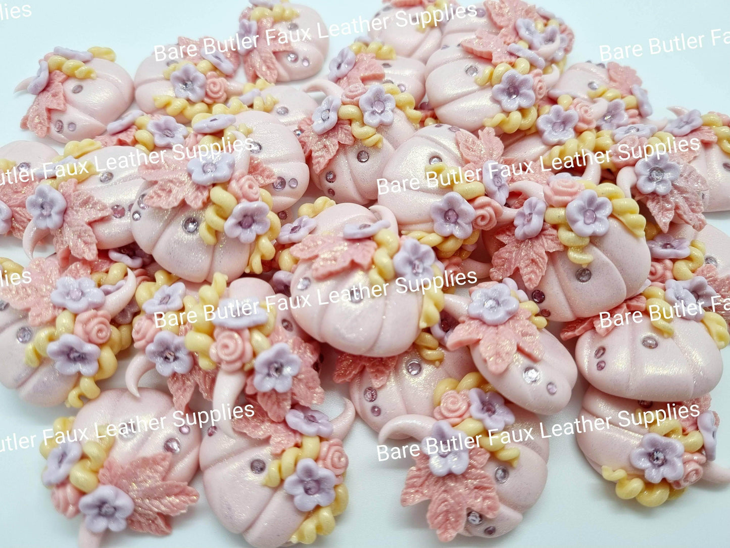 Pink Pumpkin - Clay, Clays, Halloween, Halloween Clay, Pumpkin, Purple - Bare Butler Faux Leather Supplies