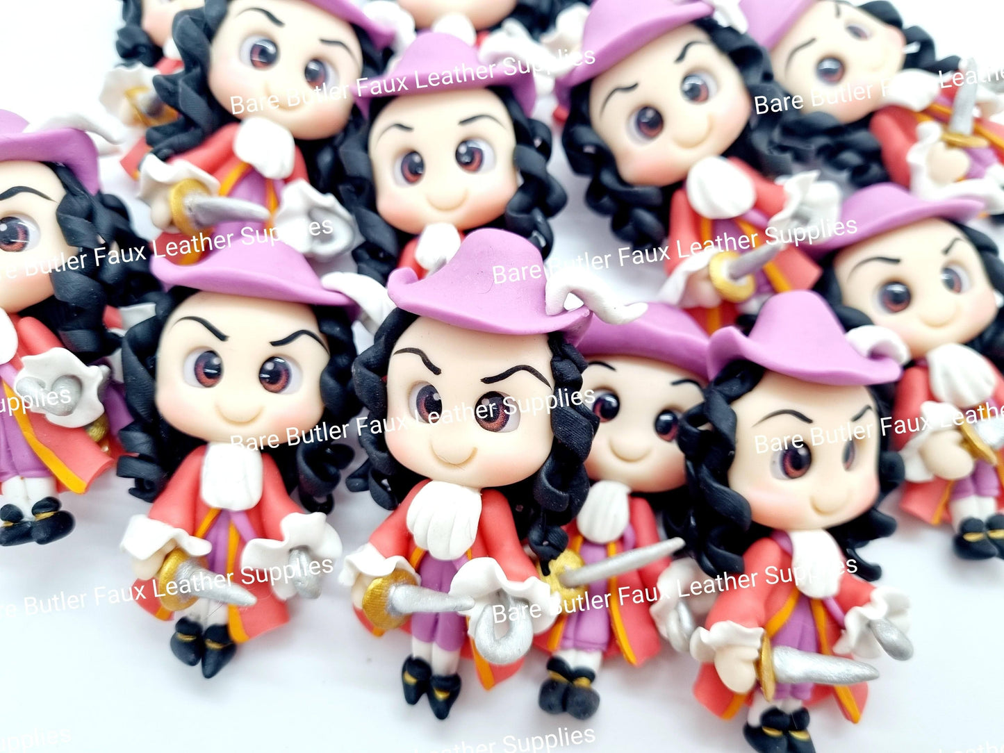 Pirate Captain - Captain hook, Clay, Clays, hook, neverland, peter pan - Bare Butler Faux Leather Supplies
