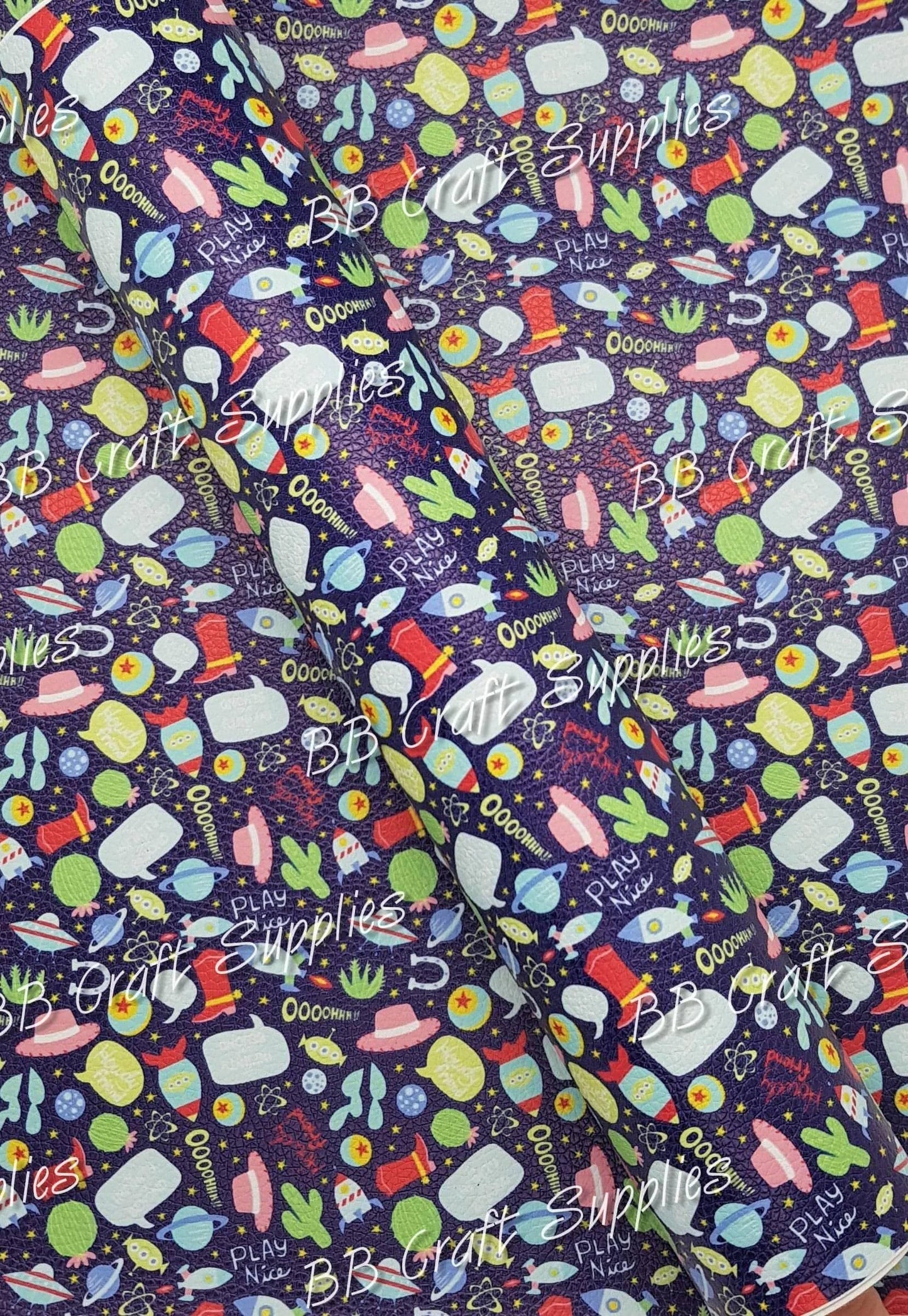 Playthings! Litchi - Faux, Faux Leather, Leather, leatherette, toy story, woody - Bare Butler Faux Leather Supplies