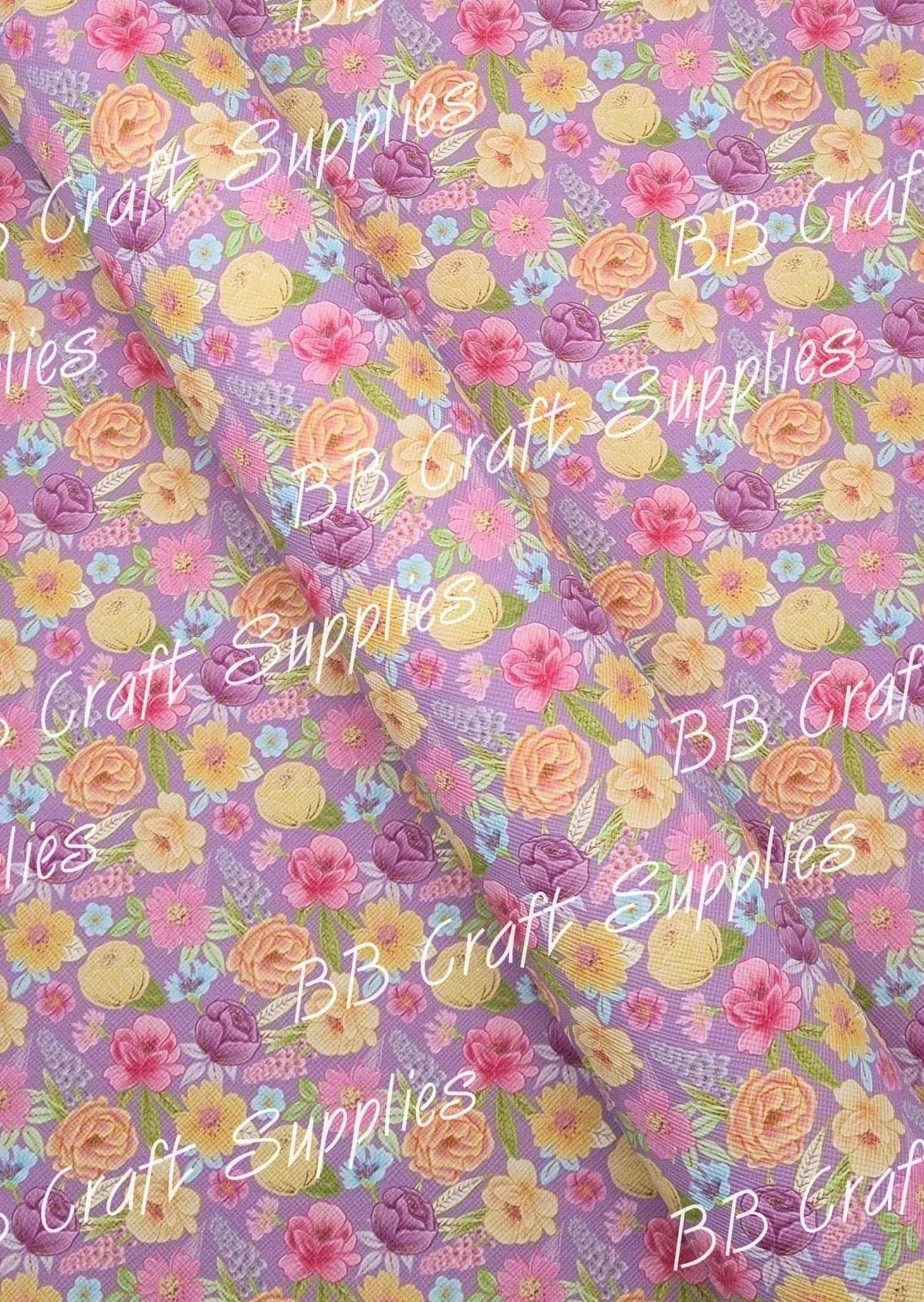 Purple Petals Faux Leather - Faux, Faux Leather, floral, flowers, Leather, leatherette, petal - Bare Butler Faux Leather Supplies