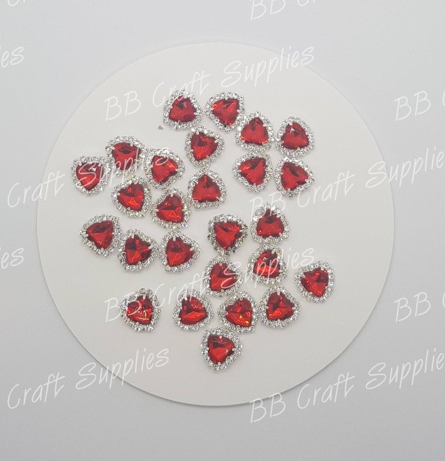 Rhinestone Hearts- Embellishment's - Embelishment, Rhinestone - Bare Butler Faux Leather Supplies