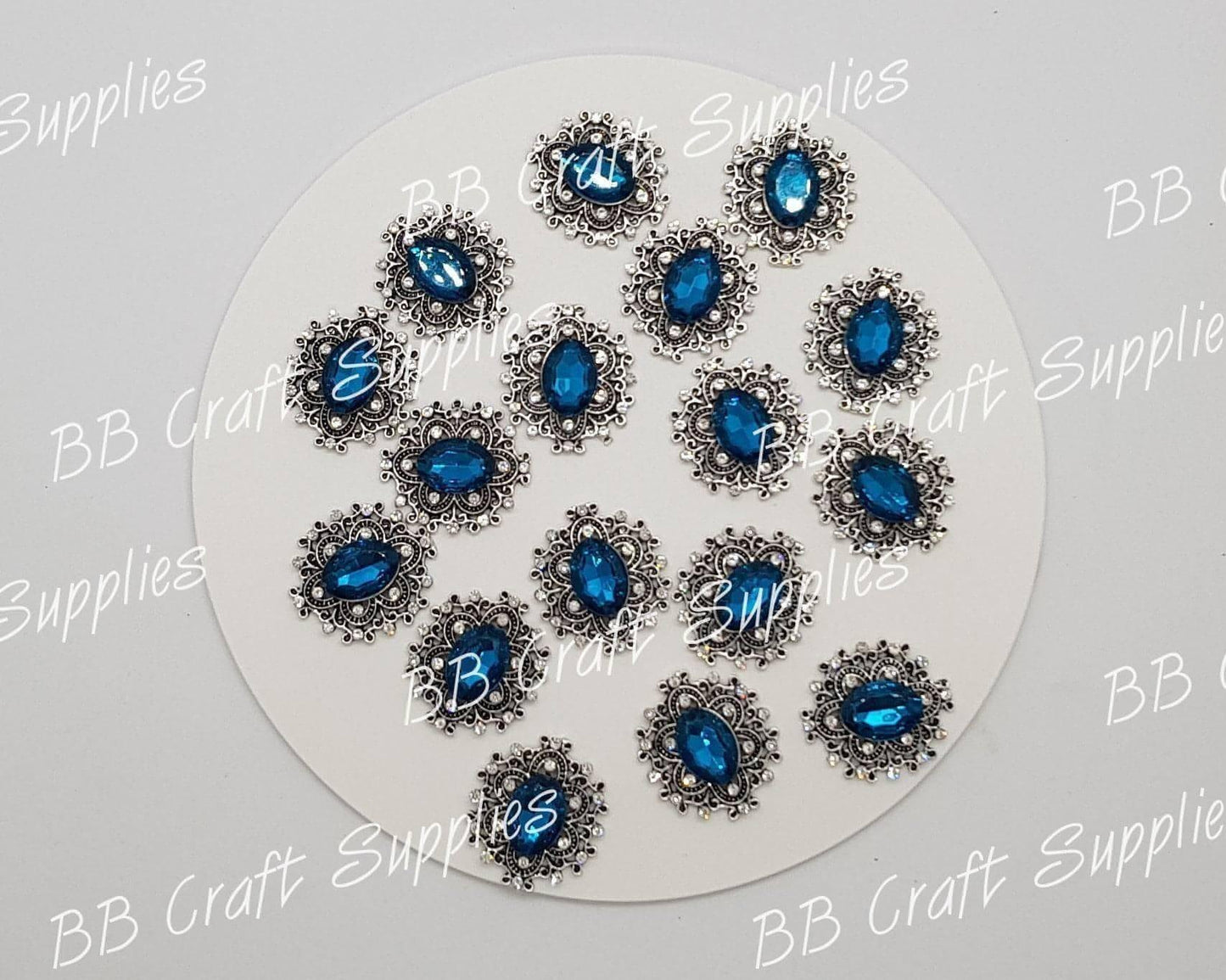Rhinestone Oval Embellishment's - Embelishment, Rhinestone - Bare Butler Faux Leather Supplies