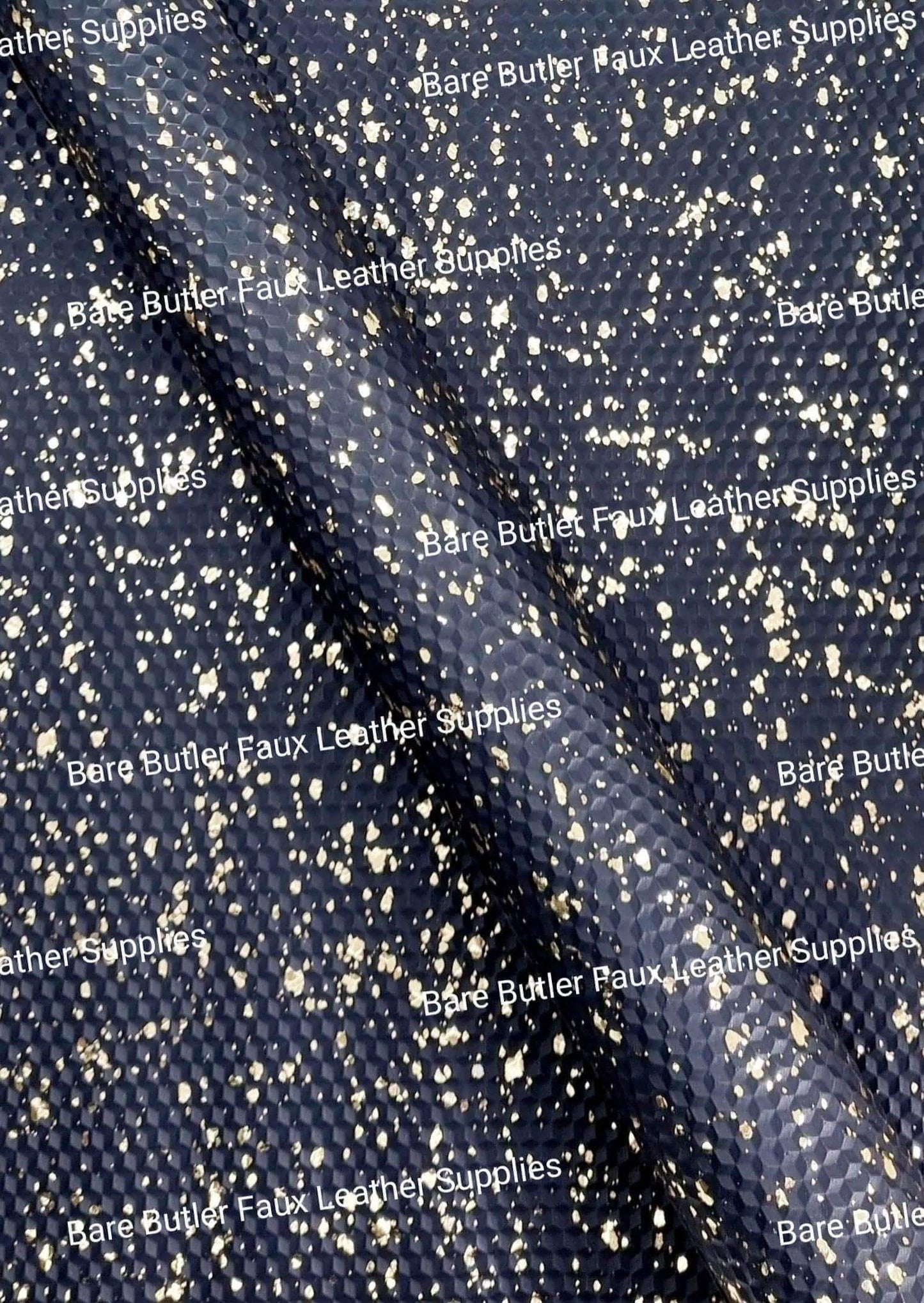 Roll - Black & Gold Geo Textured - 3d, Bling, Faux, Faux Leather, Geo, Leather, leatherette - Bare Butler Faux Leather Supplies