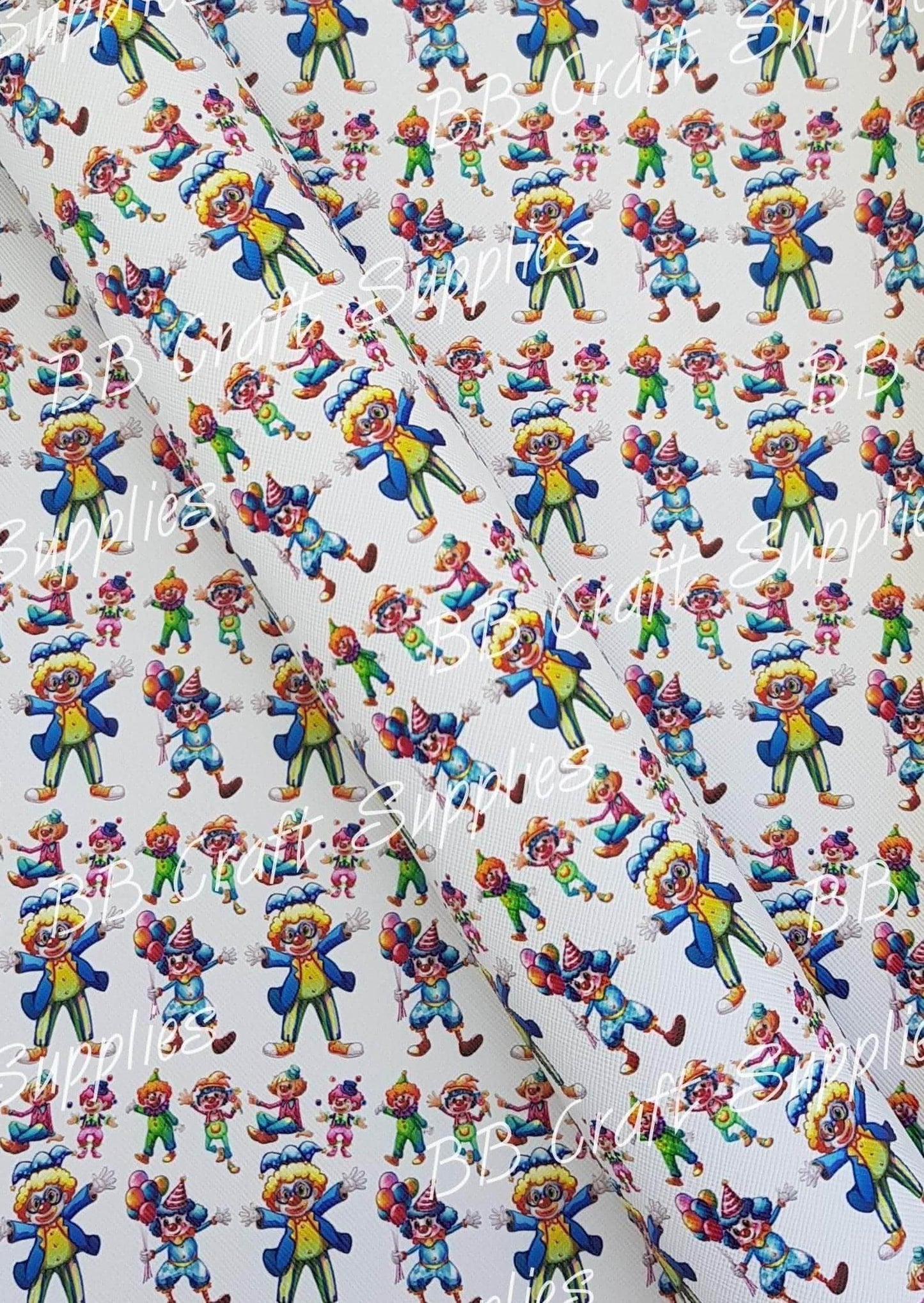 Roll - Circus Clowns - Circus, clown, Faux, Faux Leather, Roll - Bare Butler Faux Leather Supplies