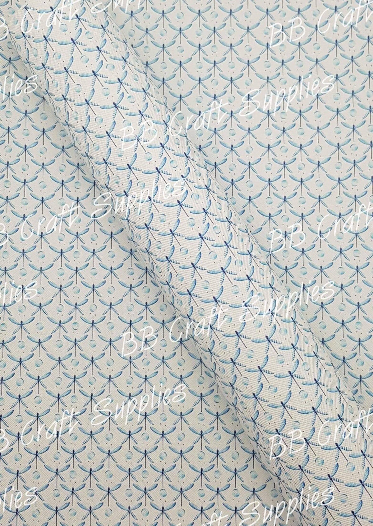 Roll - Dragonfly Blue - blue, dragonfly, Faux, Faux Leather, Roll - Bare Butler Faux Leather Supplies