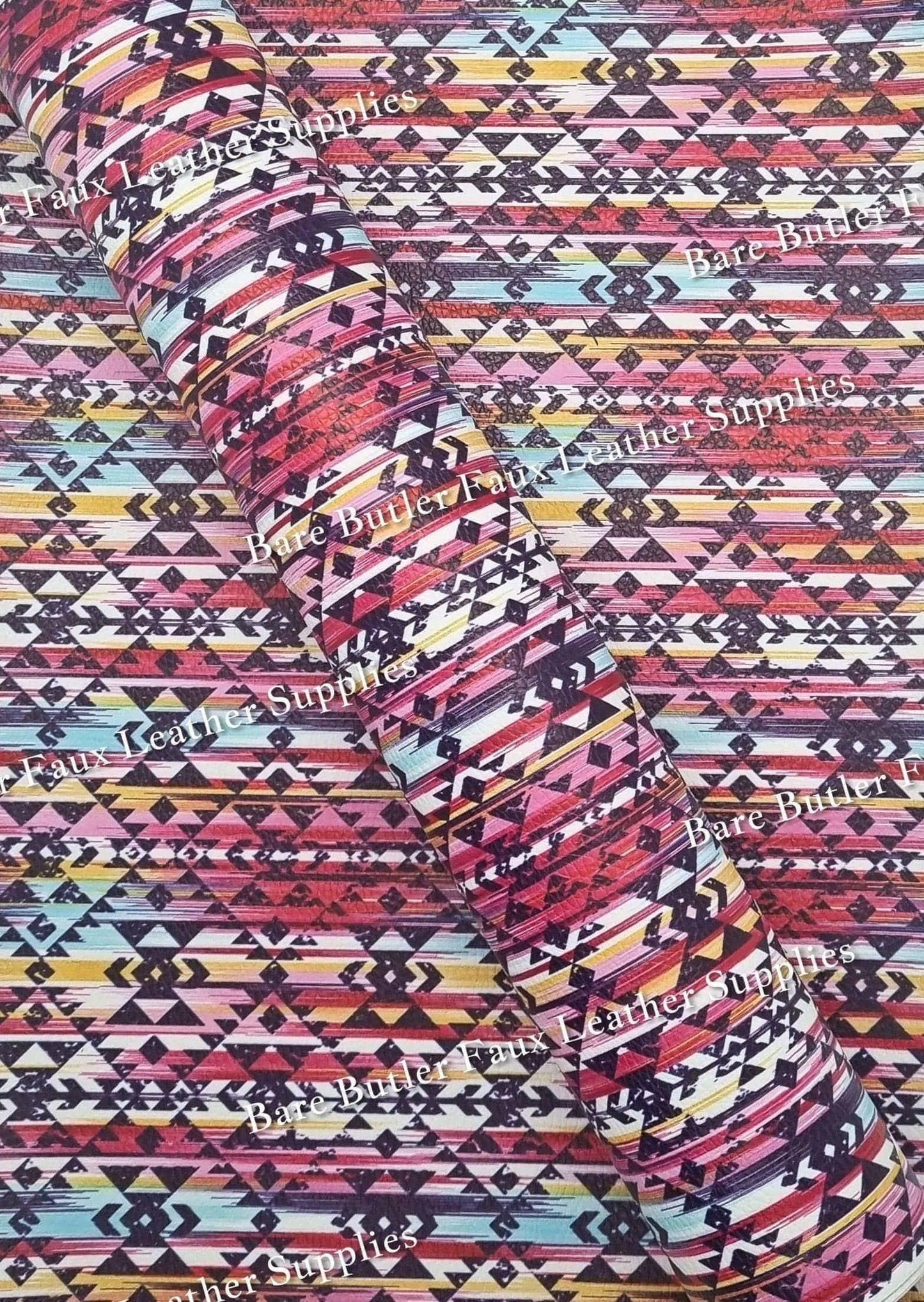 Rustic Tribal Pattern Litchi - Faux, Faux Leather, language, Leather, leatherette, Litchi, pattern, Patterns, tribal - Bare Butler Faux Leather Supplies