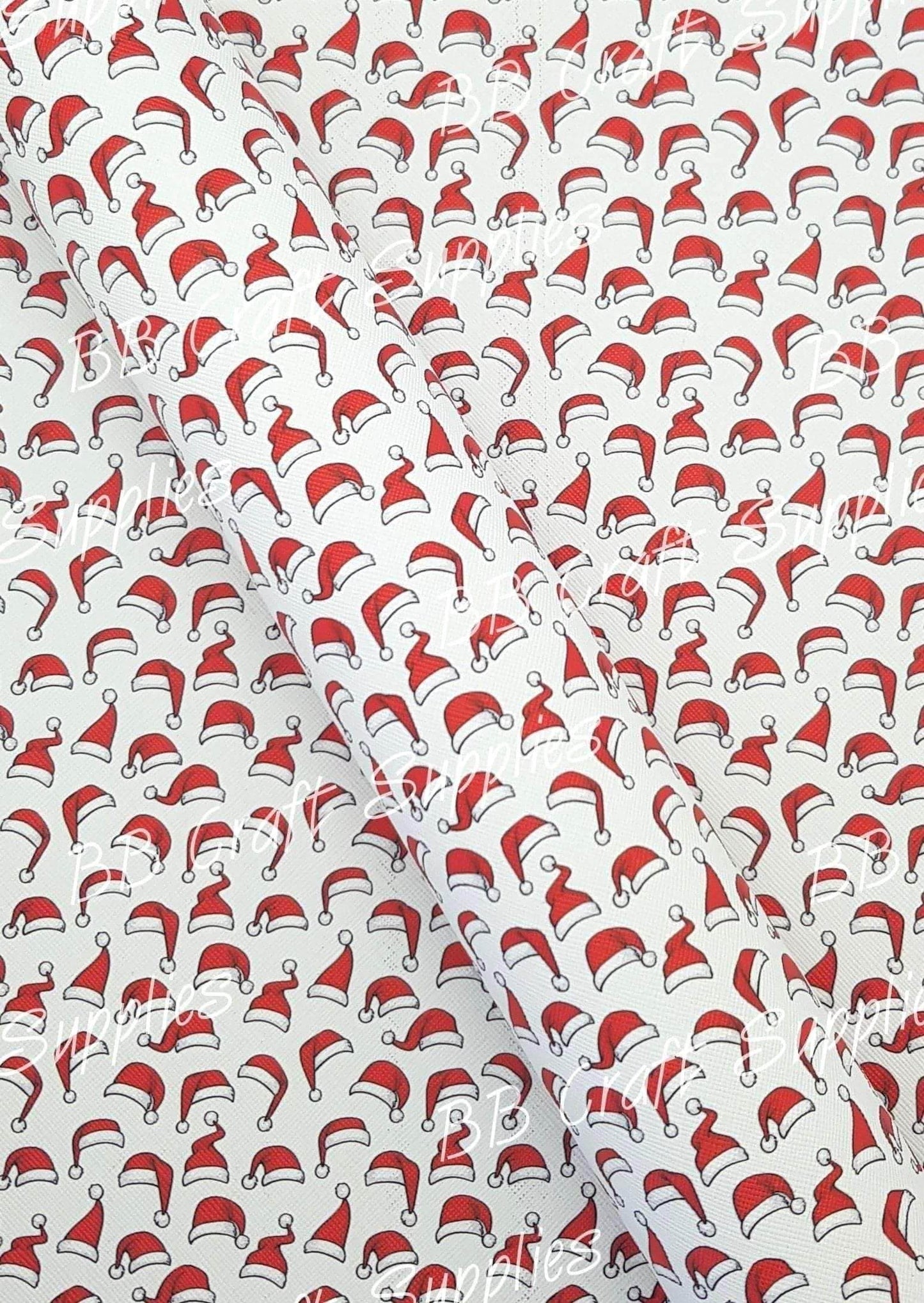 Santa's Magical Hat Faux Leather - Christmas, Faux, Faux Leather, hat, Leather, leatherette, santa - Bare Butler Faux Leather Supplies