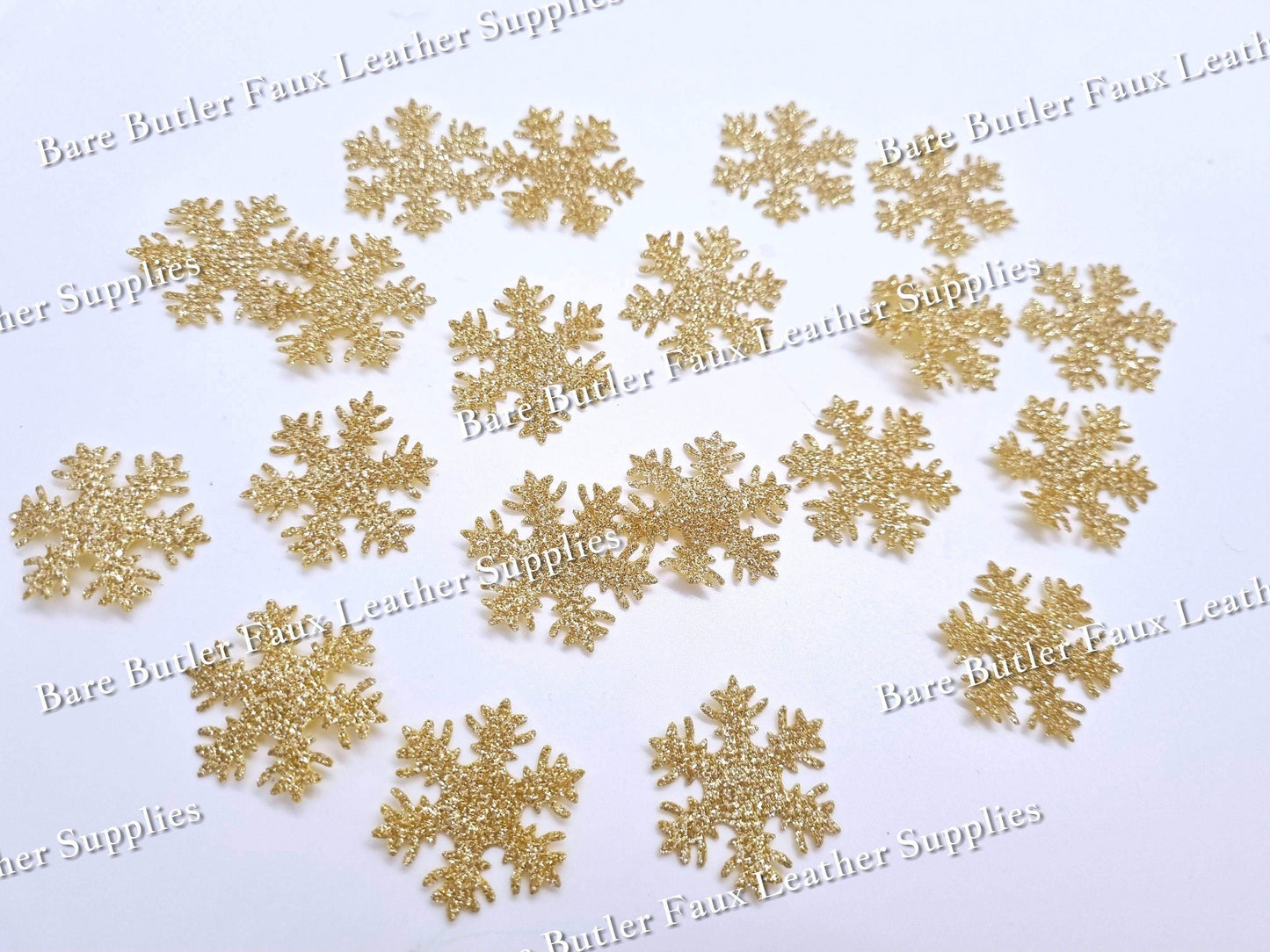 Snowflake Embellishments - accessories, christmas, Embelishment, snowflake, Snowflakes - Bare Butler Faux Leather Supplies