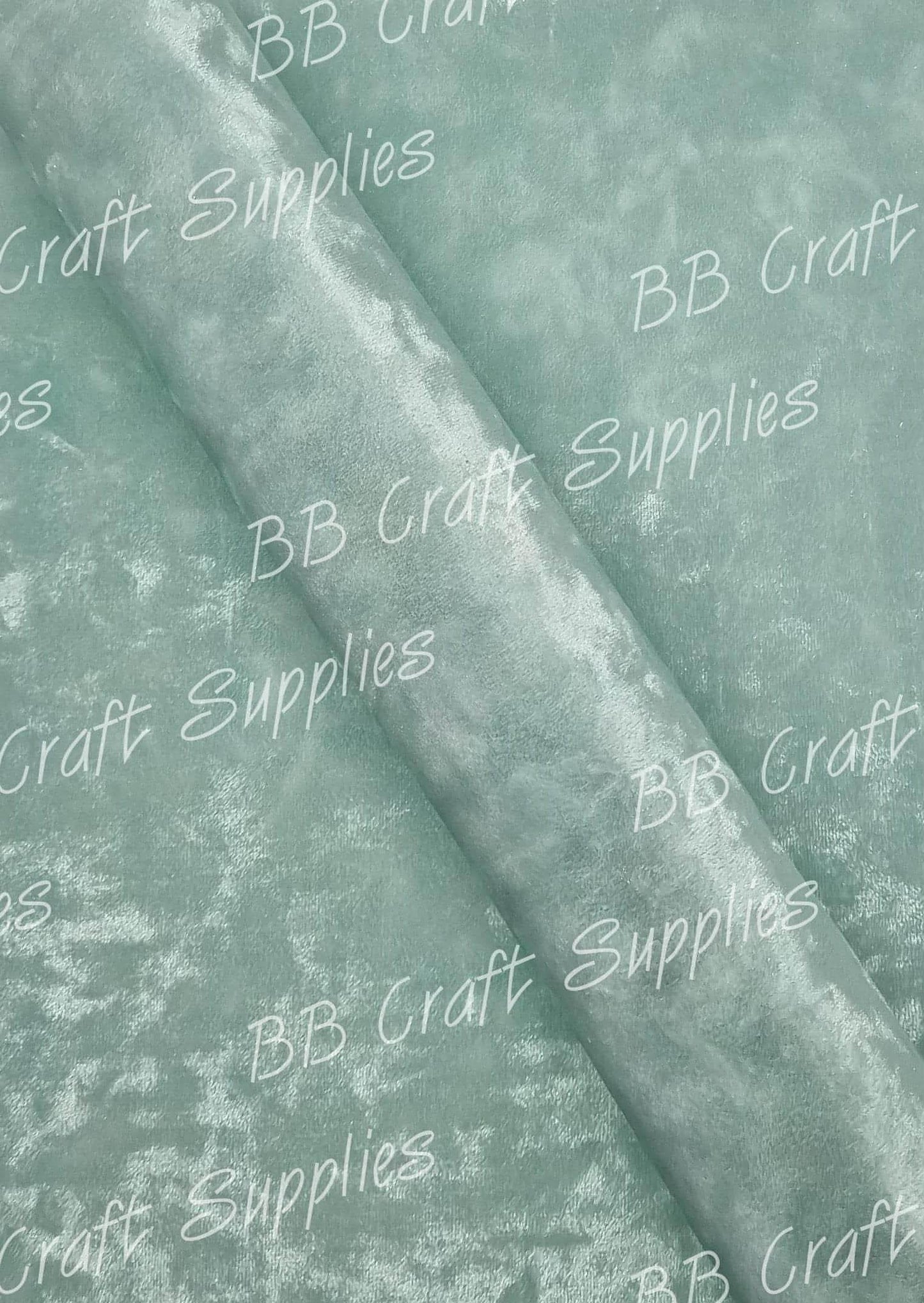 Soft Crushed Velvet Fabric - Mint - crushed, fabric, mint, soft, velvet - Bare Butler Faux Leather Supplies