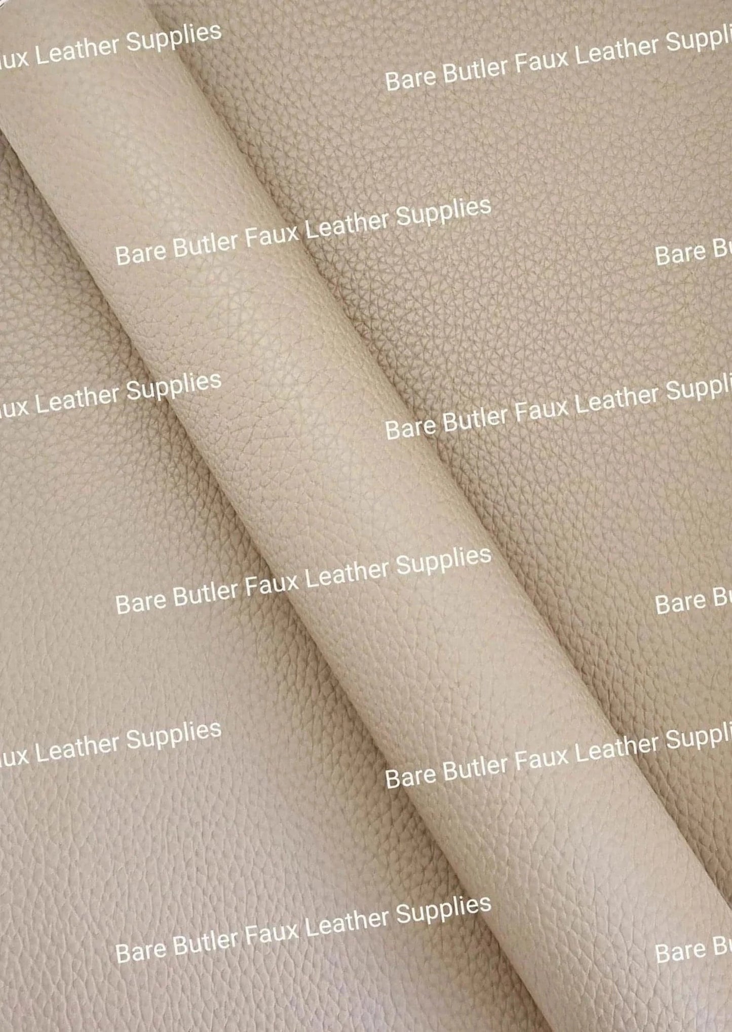 Solid Colour Litchi - Fossil - Colour, Faux, Faux Leather, fossil, grey, Leather, leatherette, Solid - Bare Butler Faux Leather Supplies