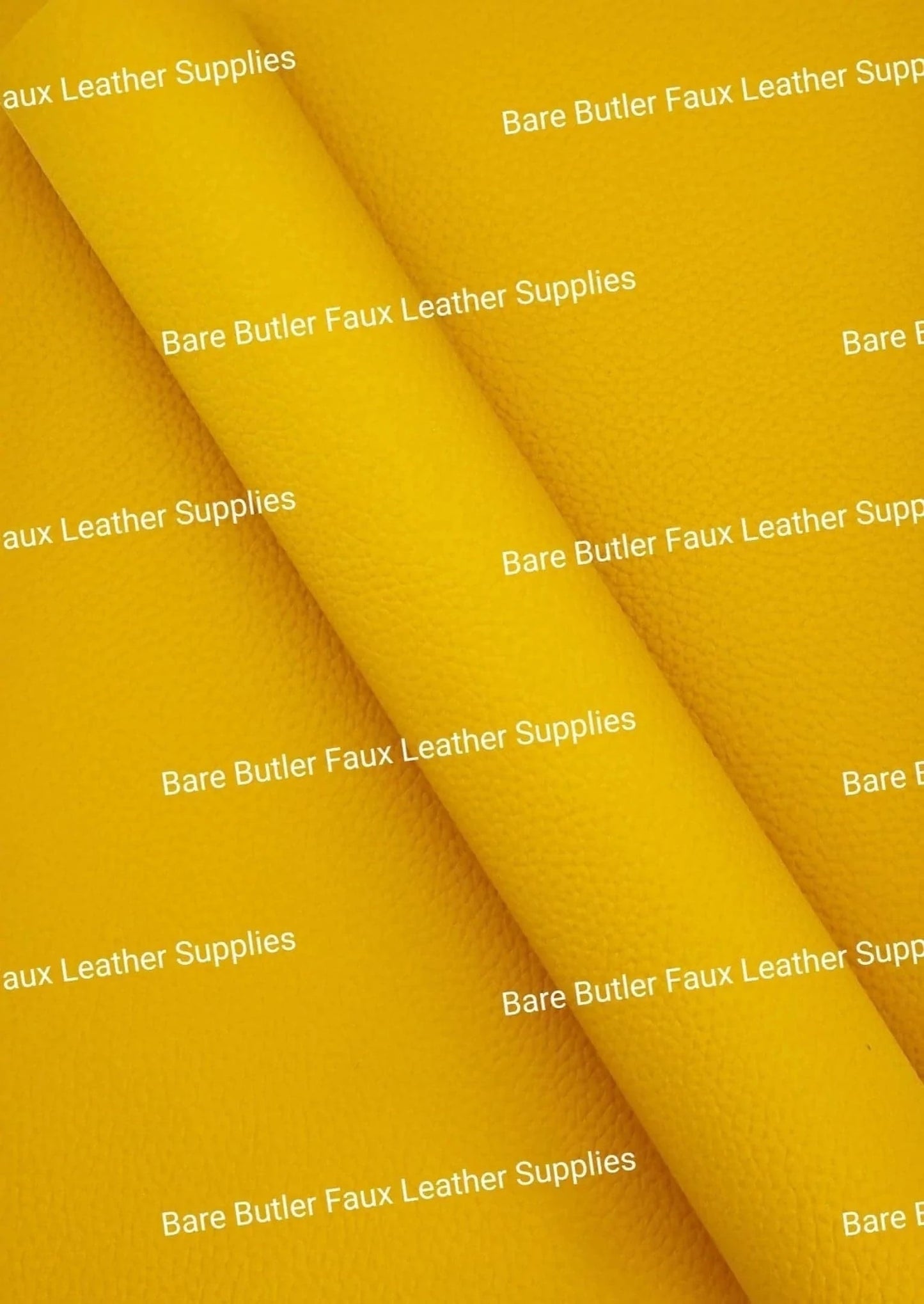 Solid Colour Litchi - Mustard - Colour, Faux, Faux Leather, Leather, leatherette, litchi, mustard, Solid, Yellow - Bare Butler Faux Leather Supplies