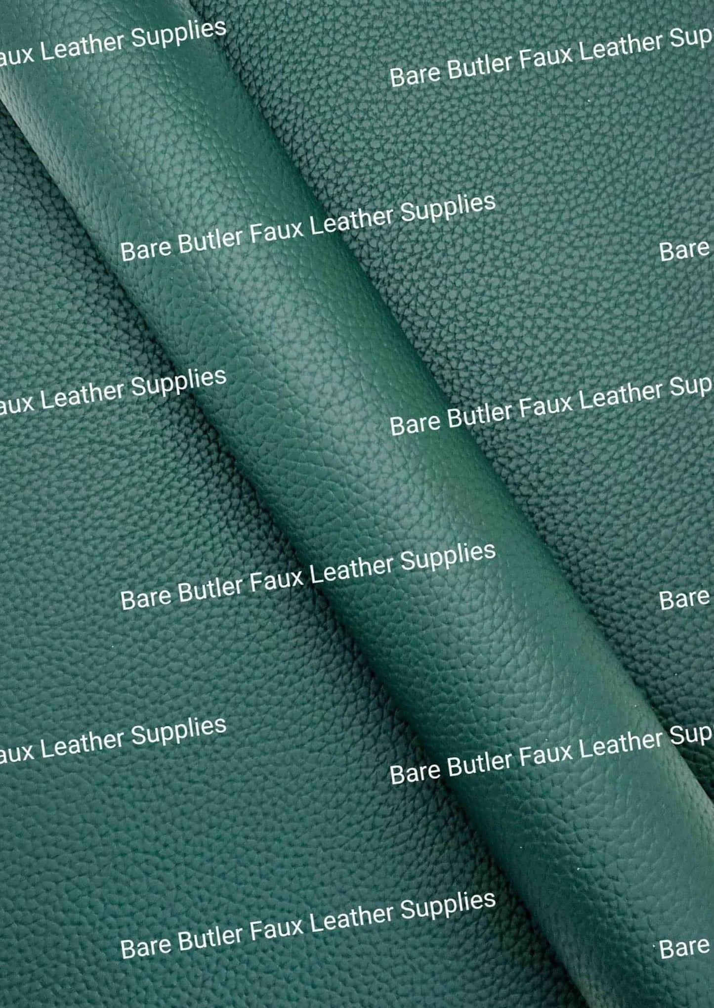 Solid Colour Litchi - Pine Green - Colour, Faux, Faux Leather, Green, Leather, leatherette, litchi, Solid - Bare Butler Faux Leather Supplies