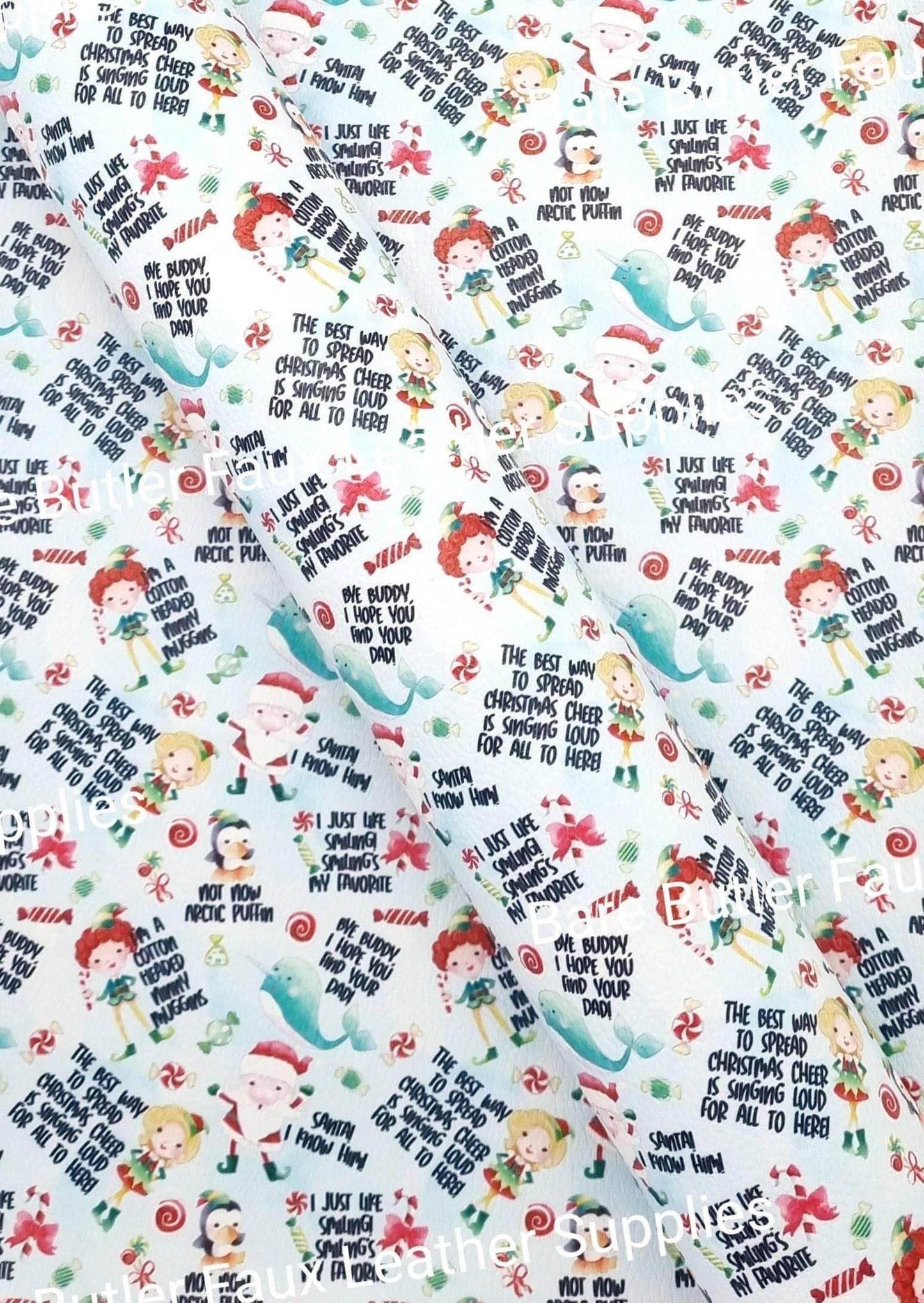 The Best Way to Spread Christmas Cheer Litchi - christmas, Faux, Faux Leather, jolly, Leather, leatherette, pattern - Bare Butler Faux Leather Supplies