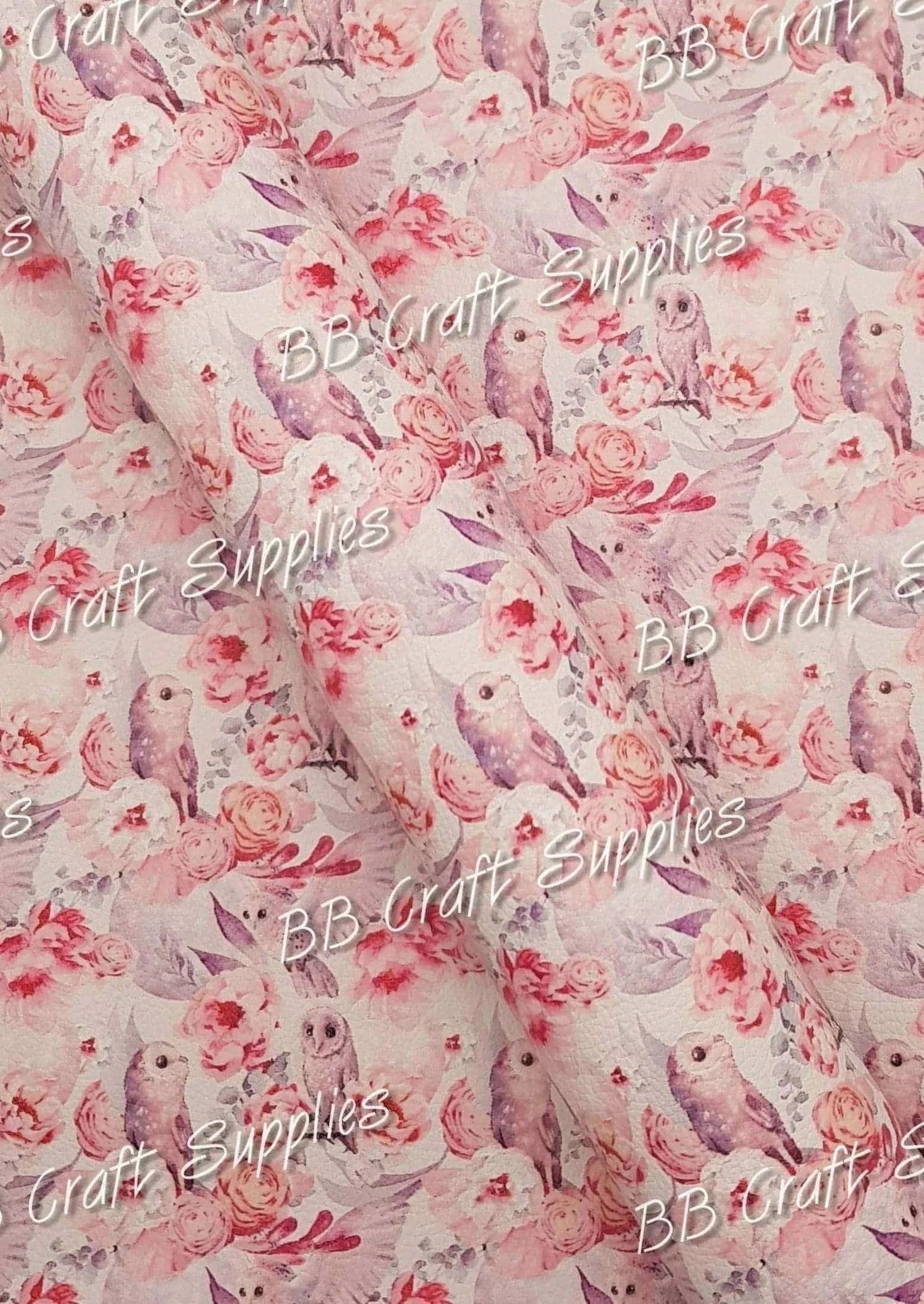 Tyto Litchi - Faux, Faux Leather, flower, Leather, leatherette, Litchi, Litchi - Tyto, magical, mythical, owl, snowy, The Flower Owl Goddess, white owl - Bare Butler Faux Leather Supplies