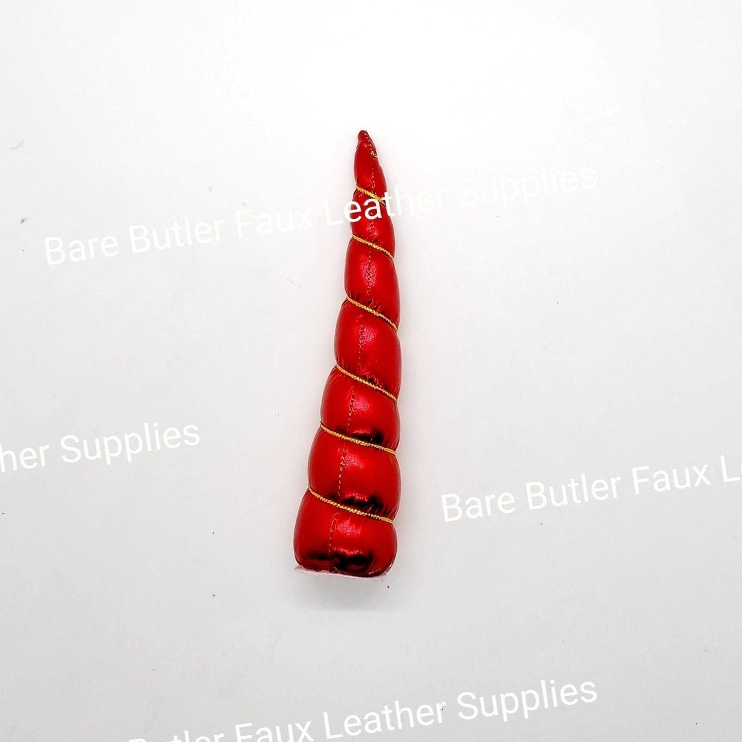 Unicorn Horn - Red - ears, Glitter, headbands, Horn - Bare Butler Faux Leather Supplies