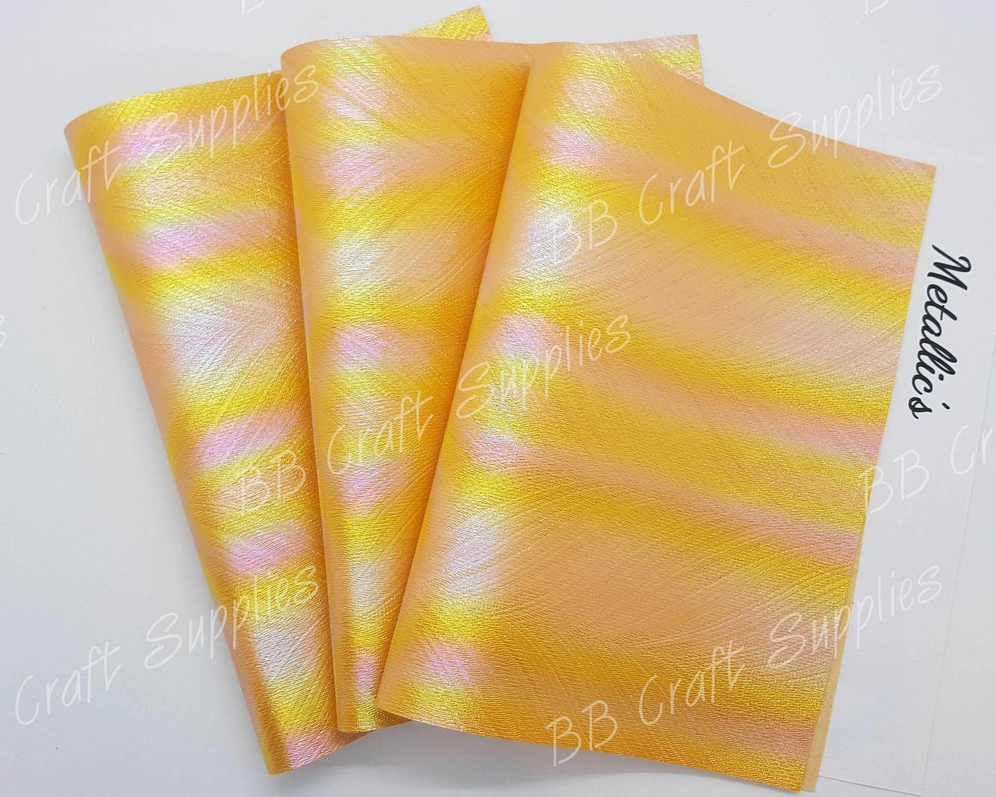 Yellow Rainbow Peacock Feather texture - Embossed, Faux, Faux Leather, feather, Leather, leatherette, peacock, rainbow, Whats new, Yellow - Bare Butler Faux Leather Supplies