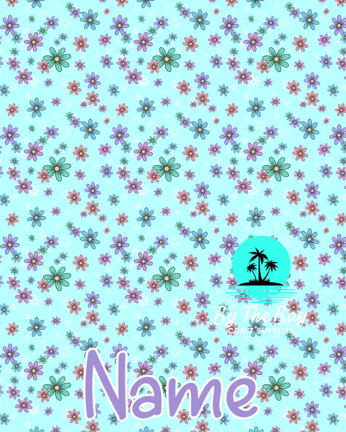 Blue Floral Polar Fleece throw blanket