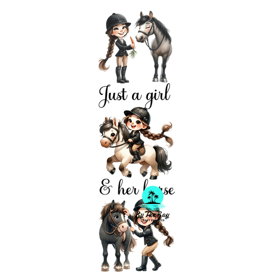 Just a girl and her horse - Brown Bookmark Decal