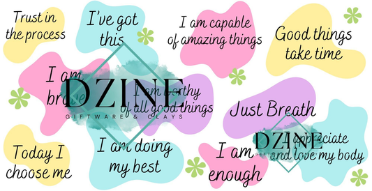 Positive affirmations UV DTF