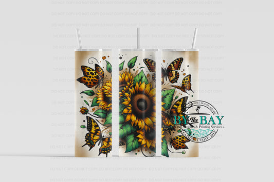 Sunflower Butterflies 20oz Sublimation Print