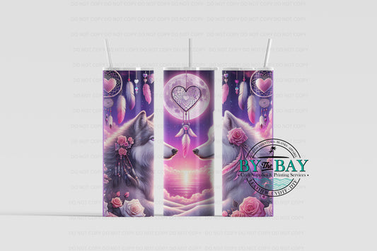 Heart Dreamcatcher wolves 20oz Sublimation Print