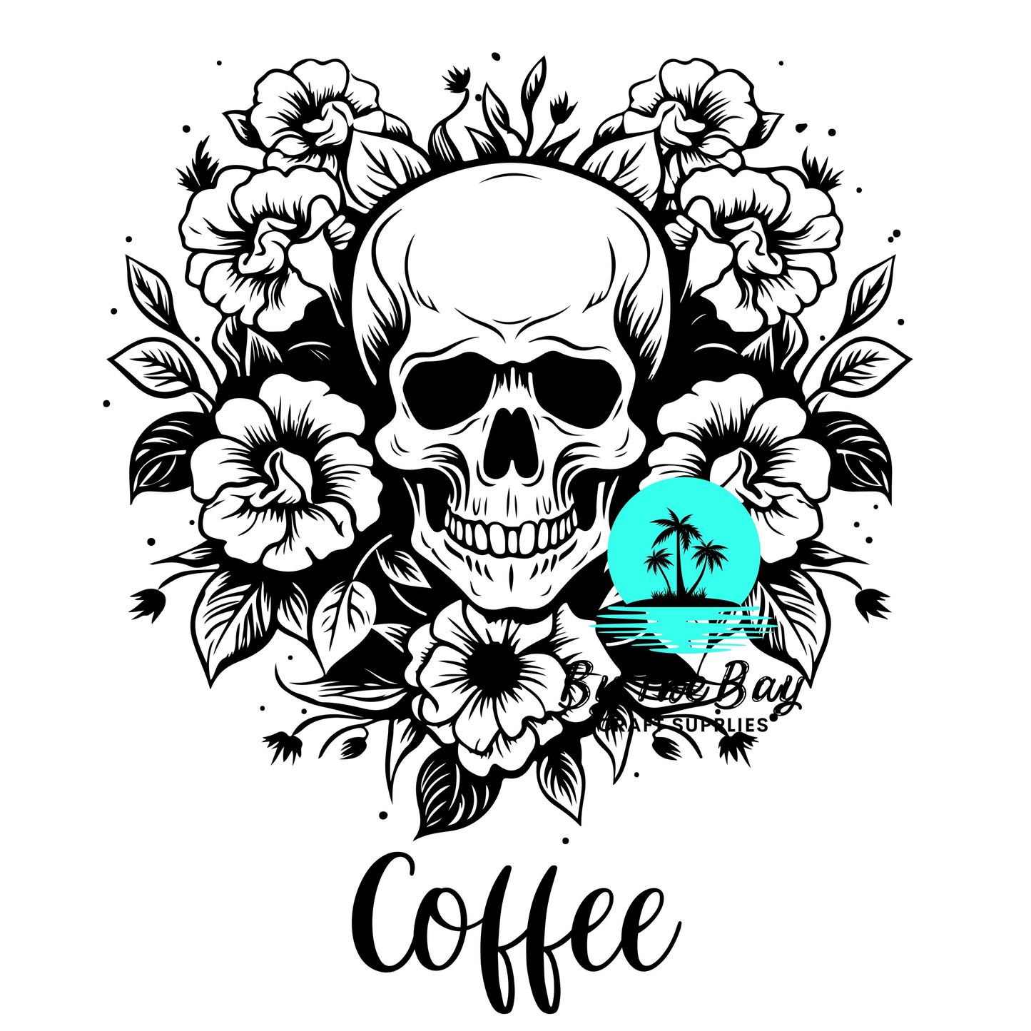 Skull Flower Tea/Coffee/Sugar jar decal