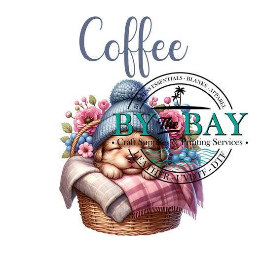 Cute Puppy Blue Tea/Coffee/Sugar uv decal
