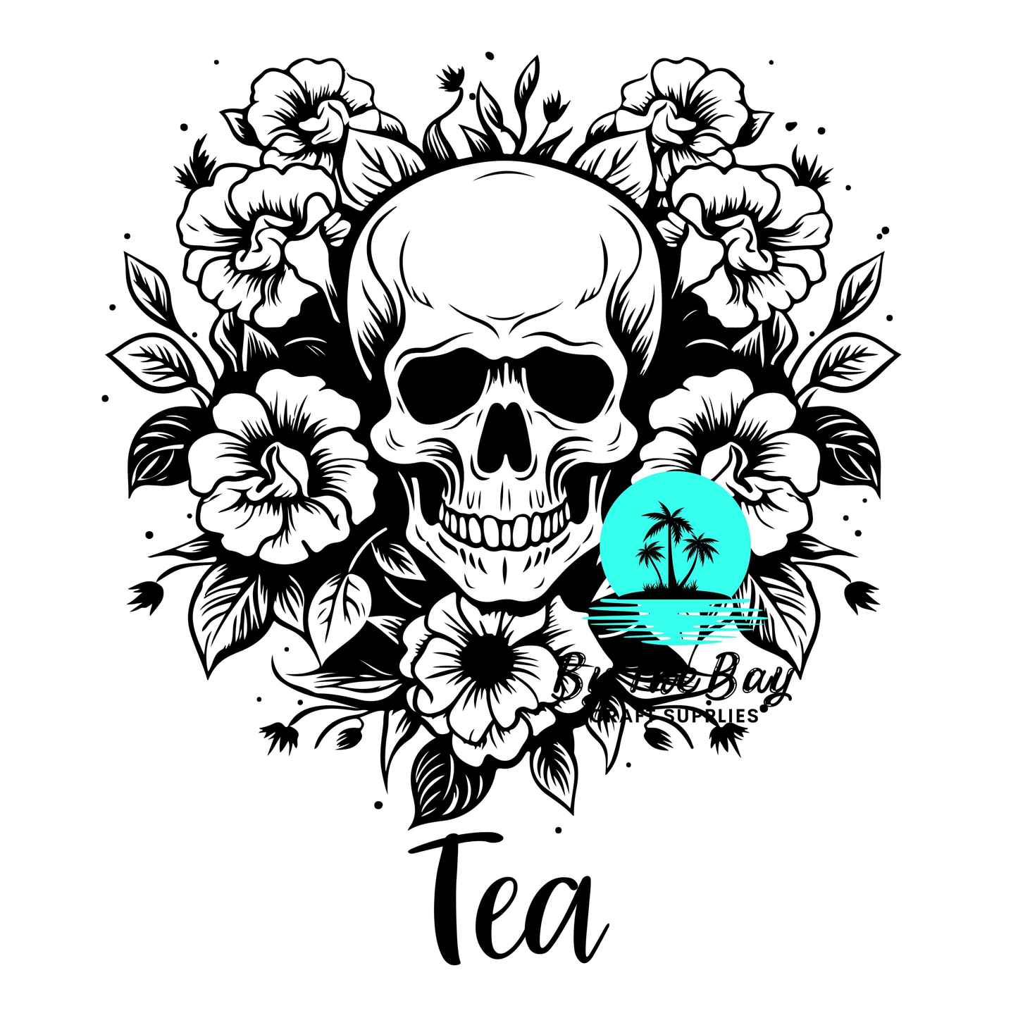 Skull Flower Tea/Coffee/Sugar jar decal
