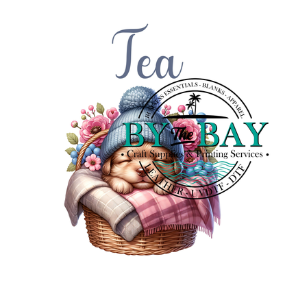 Cute Puppy Blue Tea/Coffee/Sugar uv decal