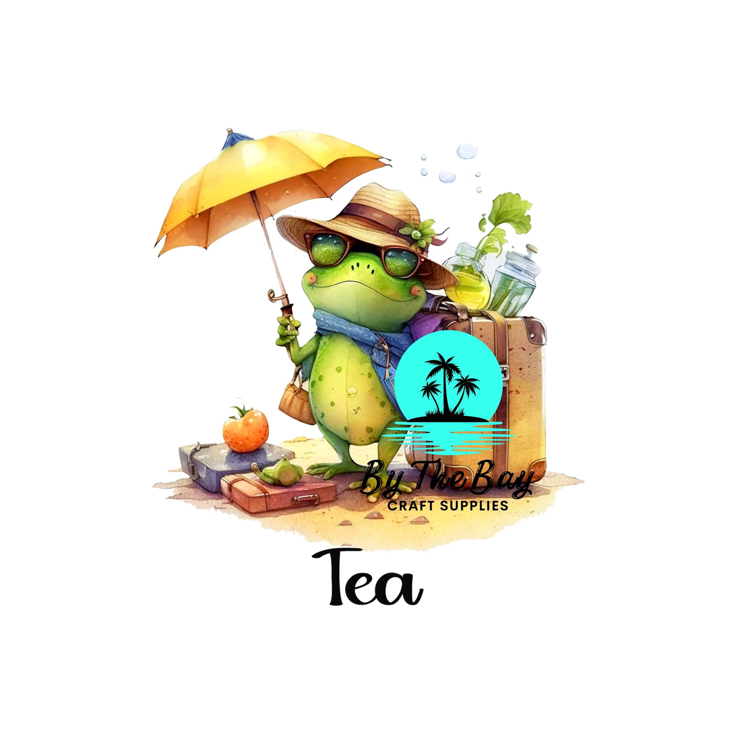 Frog & Umbrella Tea/Coffee/Sugar uv decal