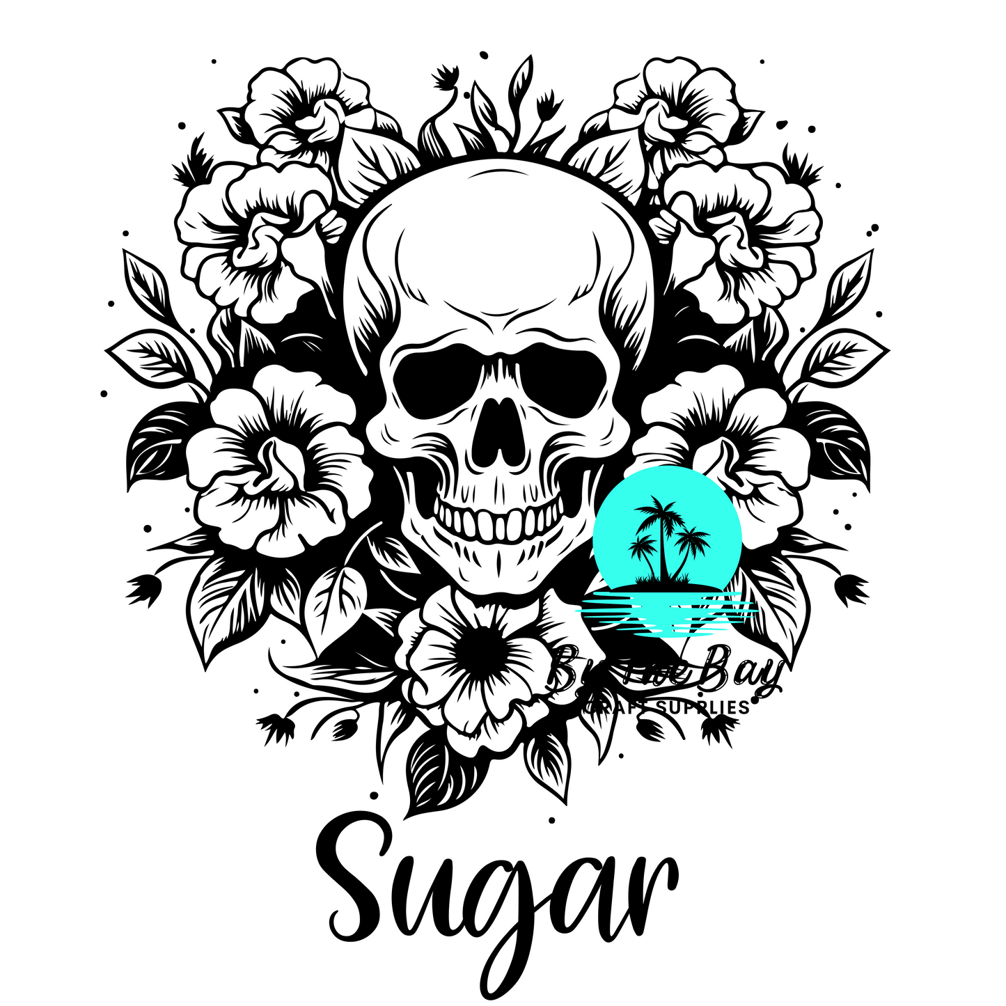Skull Flower Tea/Coffee/Sugar jar decal