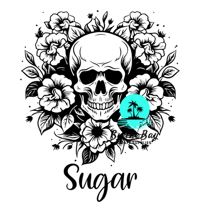 Skull Flower Tea/Coffee/Sugar jar decal