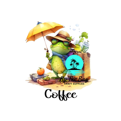 Frog & Umbrella Tea/Coffee/Sugar uv decal