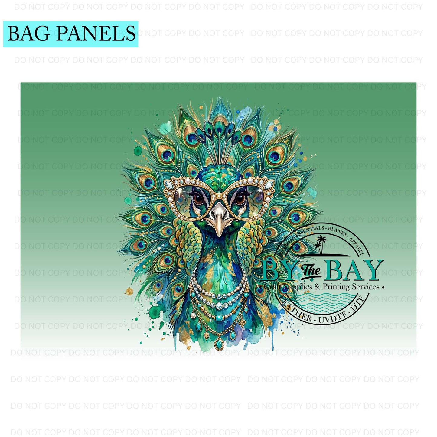 Peacock Bag Panel (Various Sizes)