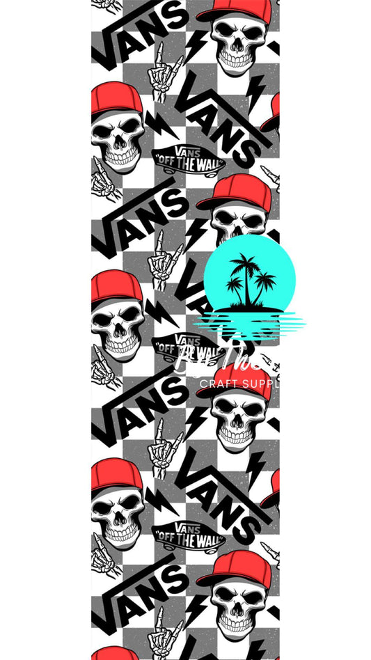 V Check Skull Bookmark Decal