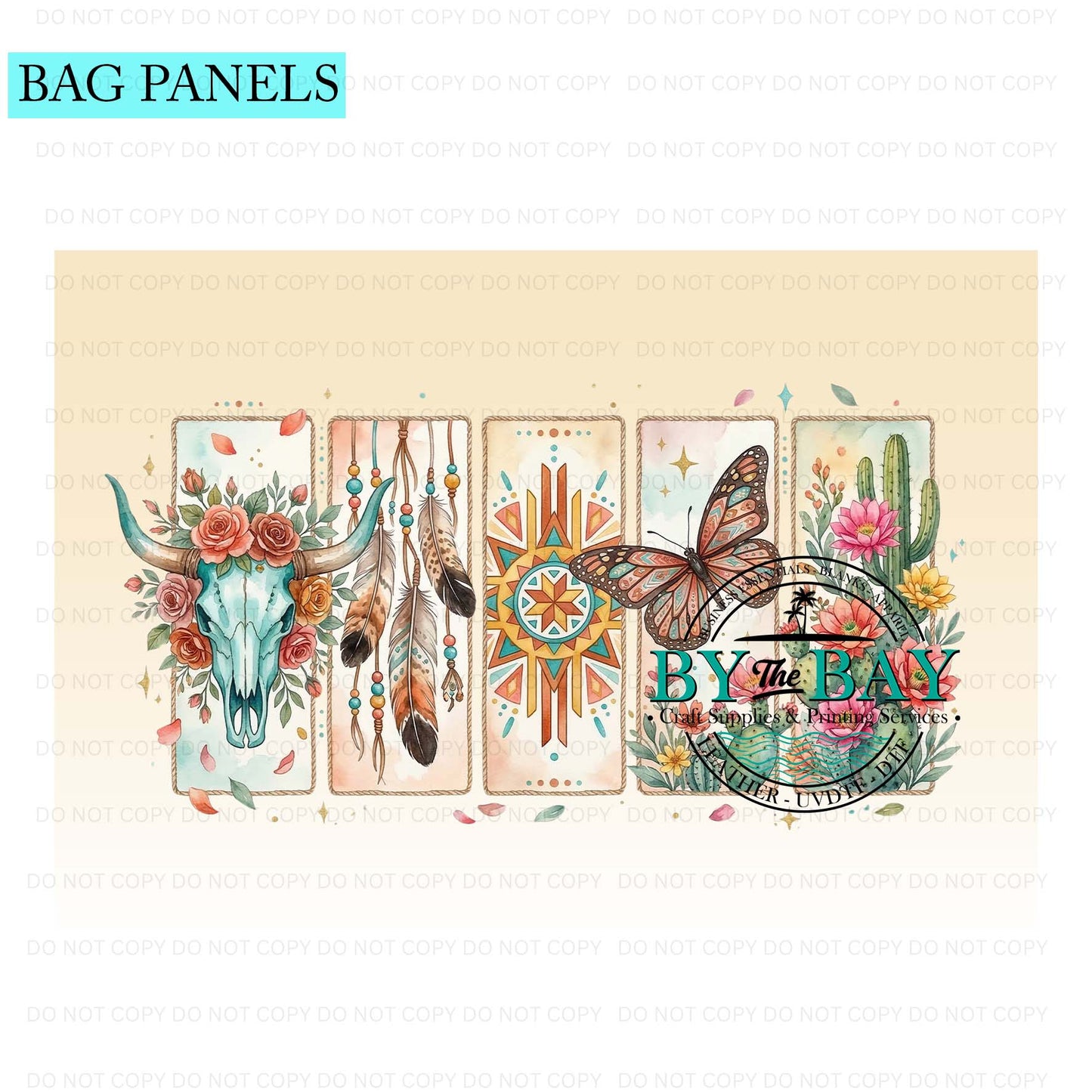 Boho Cactus Bag Panel (Various Sizes)