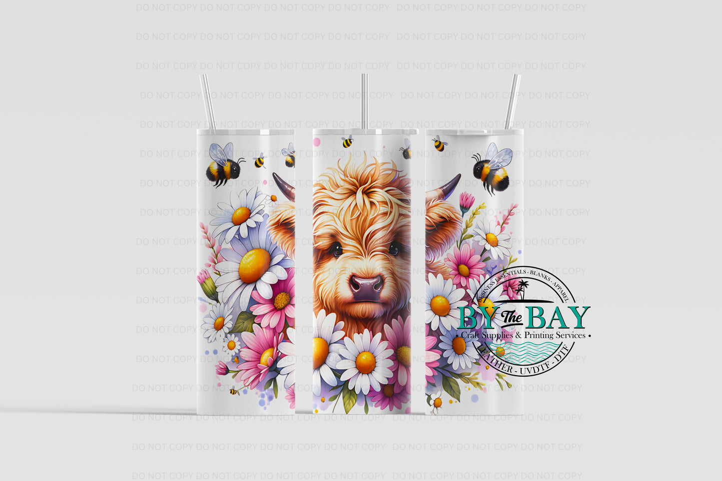 Cow Daisies 20oz Sublimation Print