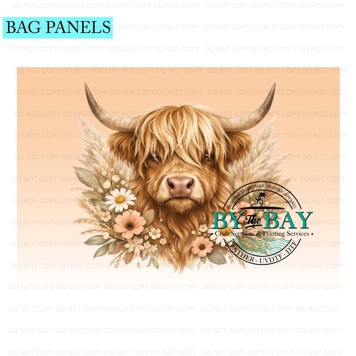 Boho Highland  Bag Panel (Various Sizes)